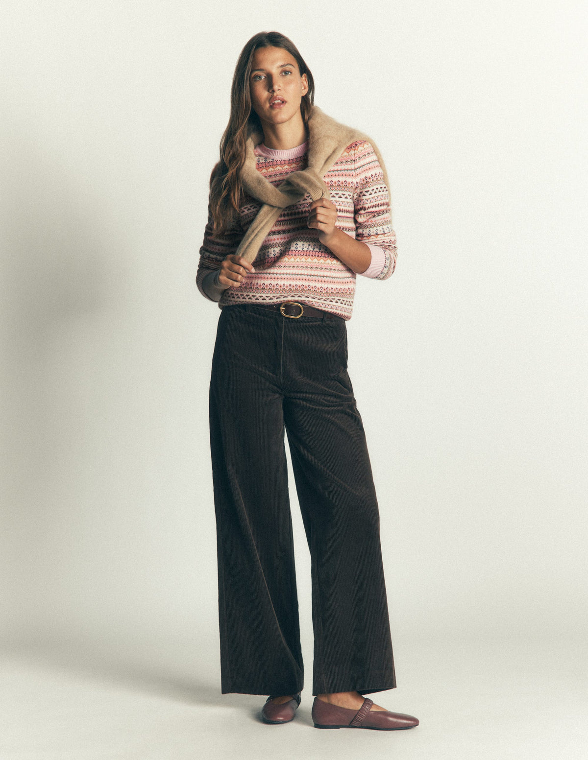 Edie Fair-Isle-Pullover-Rosa durchgehendes Fair-Isle-Muster-5