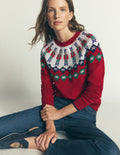 Edie Fair-Isle-Pullover-Rot Soldat Fair-Isle