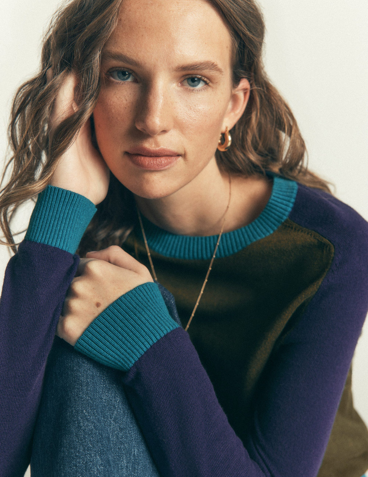 Meg Pullover mit Raglanärmeln-Waldlichtung, Color Blocking - Image 2