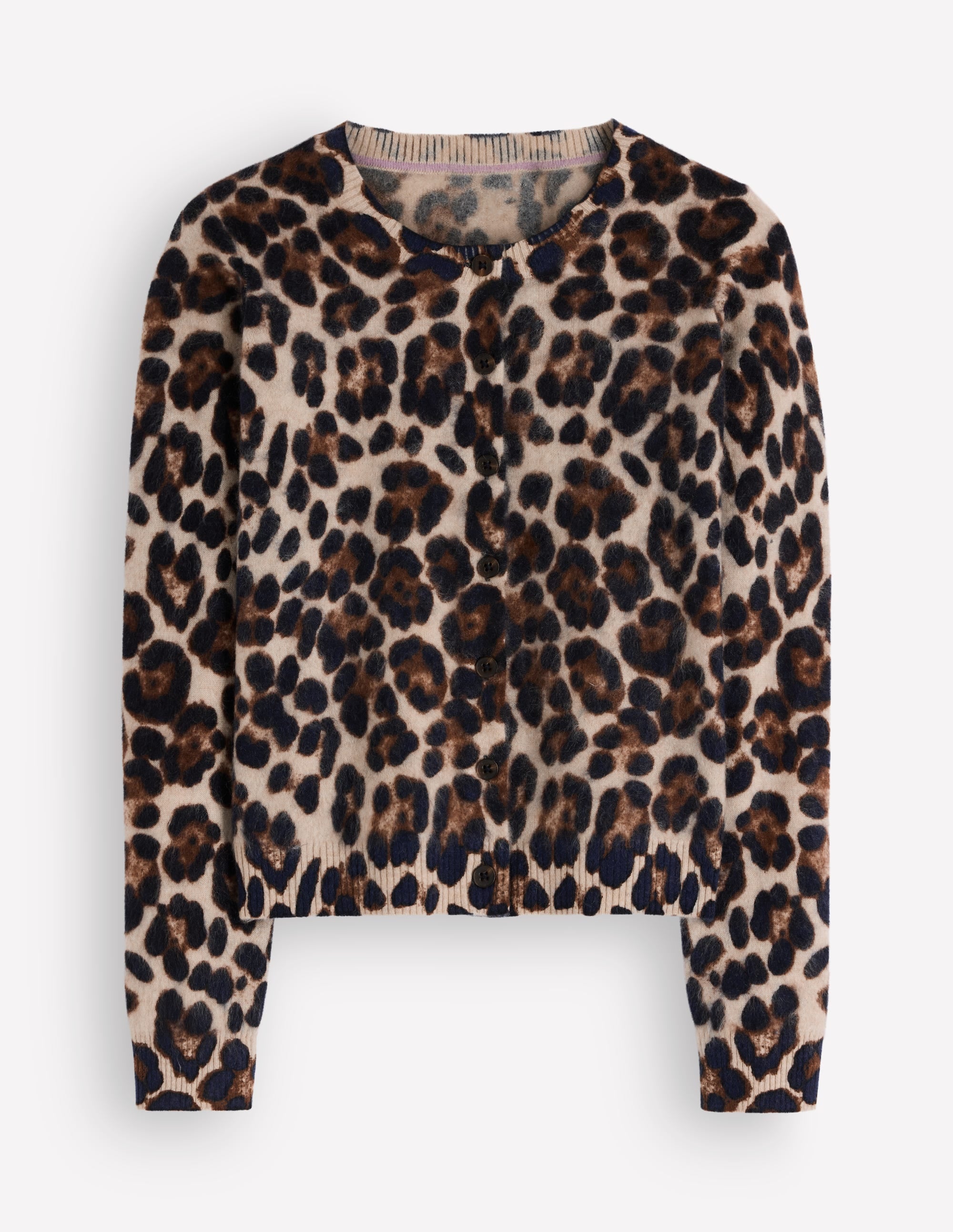 Cardigan Kat en cachemire brossé-Camel, léopard - Image 5
