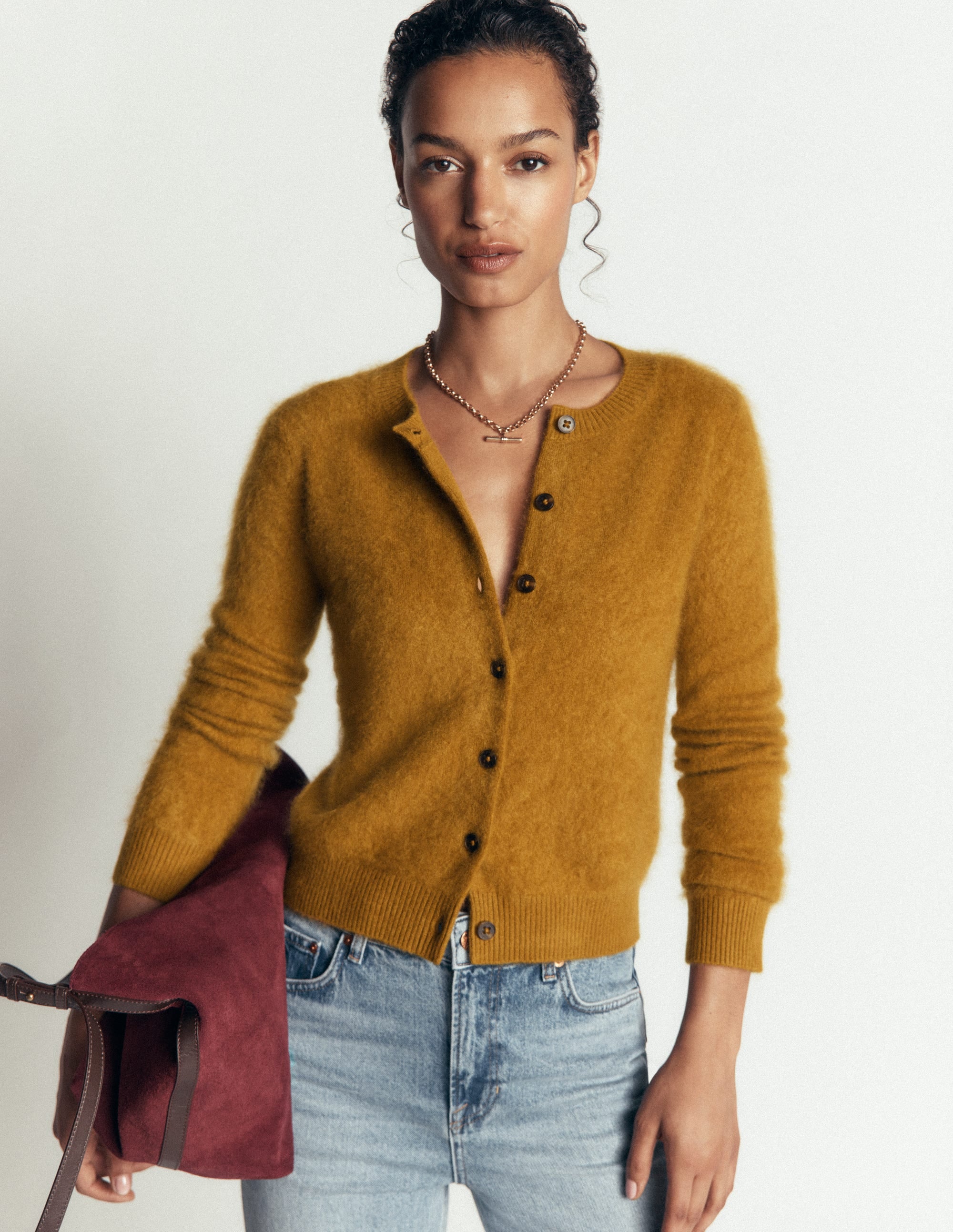 Kat Strickjacke aus gebürstetem Kaschmir-Toffeebraun - Image 1