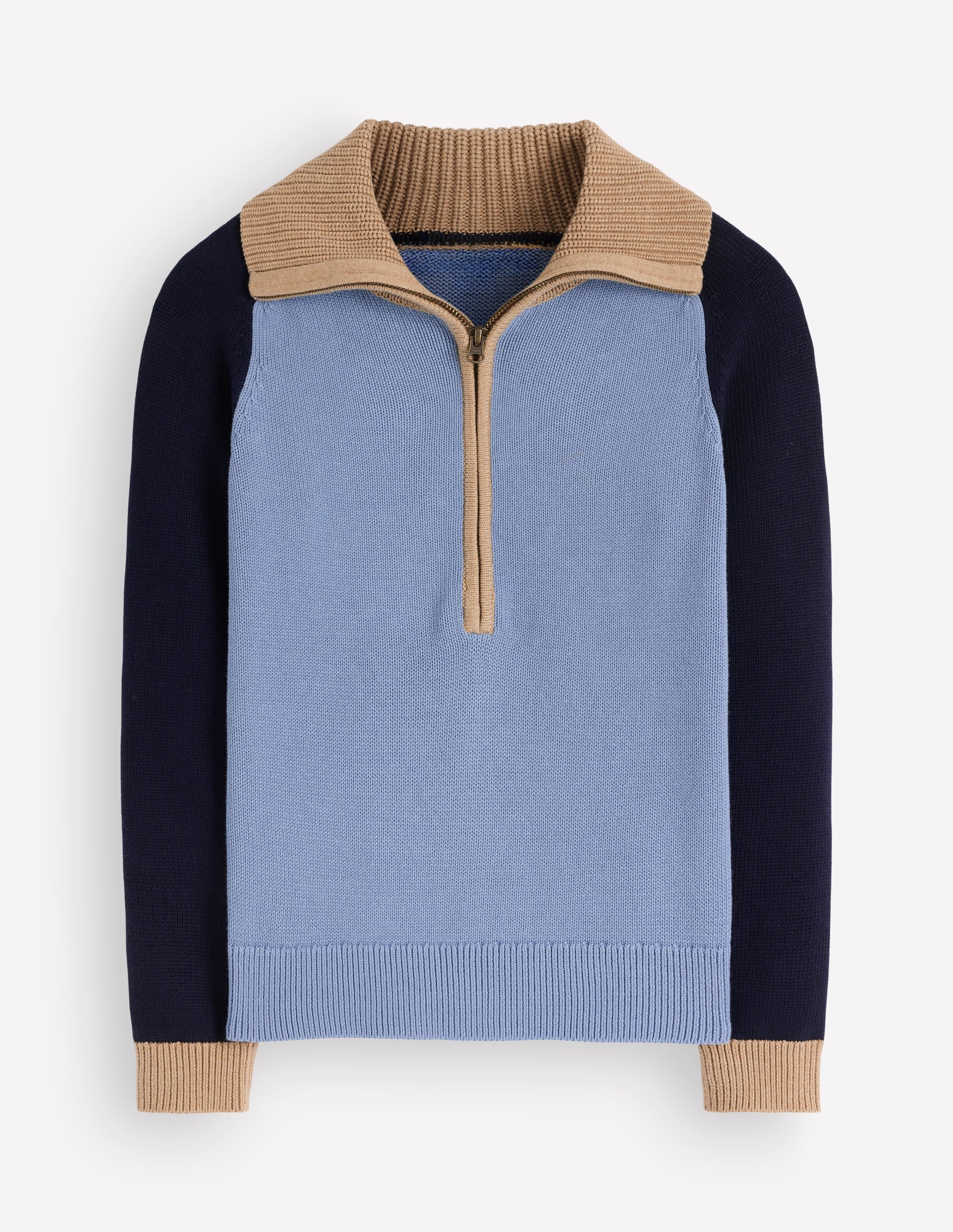 Lucy Pullover mit Halbreißverschluss-Blau Blockfarben - Image 6