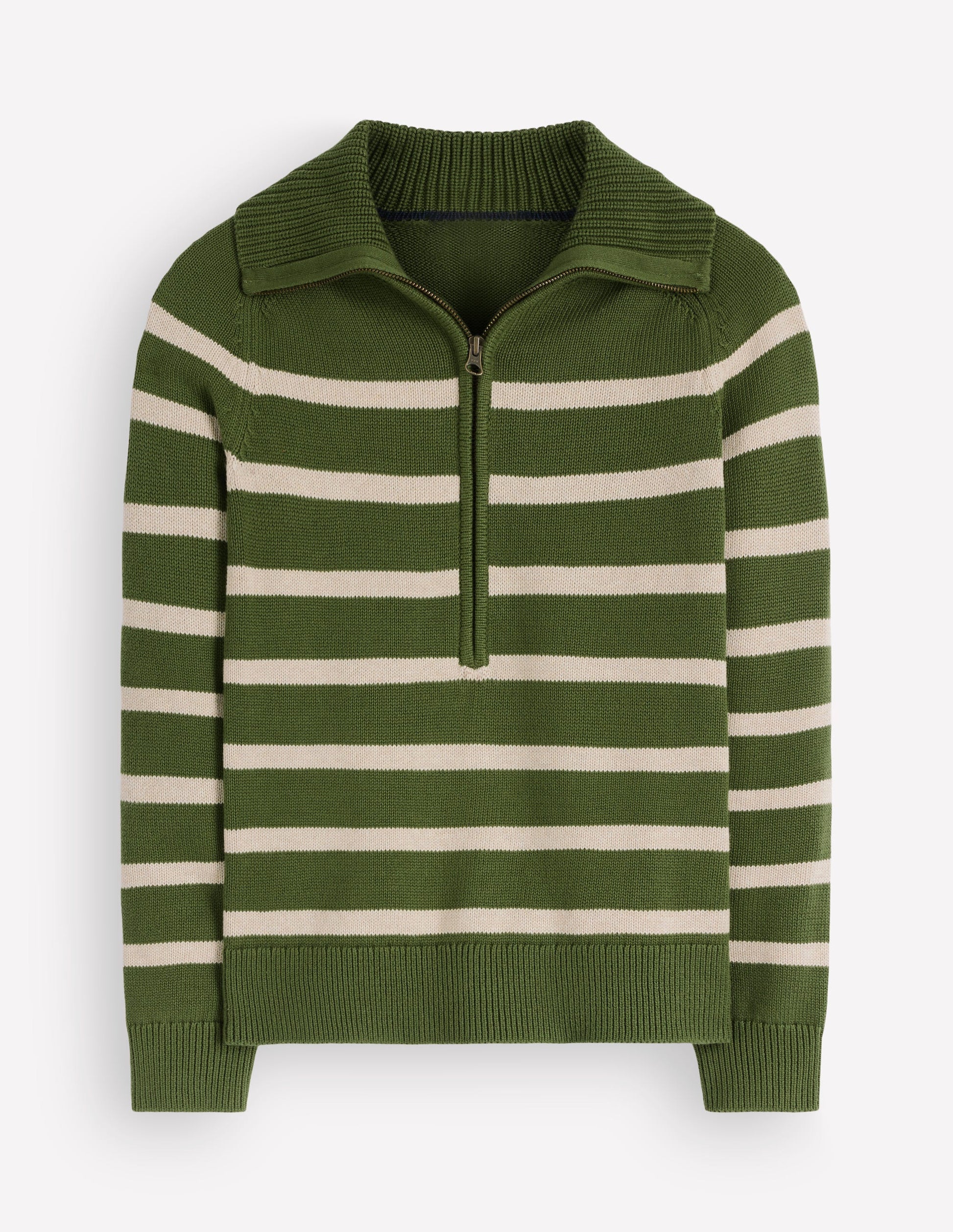 Lucy Pullover mit Halbreißverschluss-Grün Streifen-6