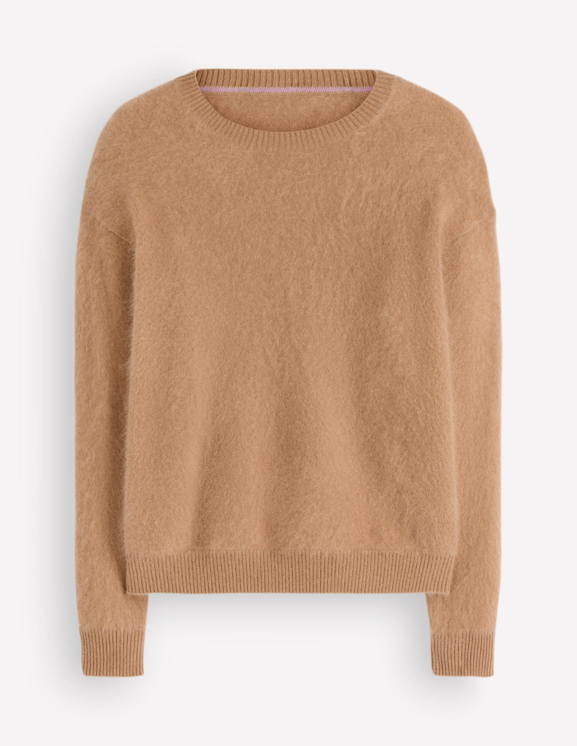 Kat Brushed Cashmere Jumper-Camel Melange-5