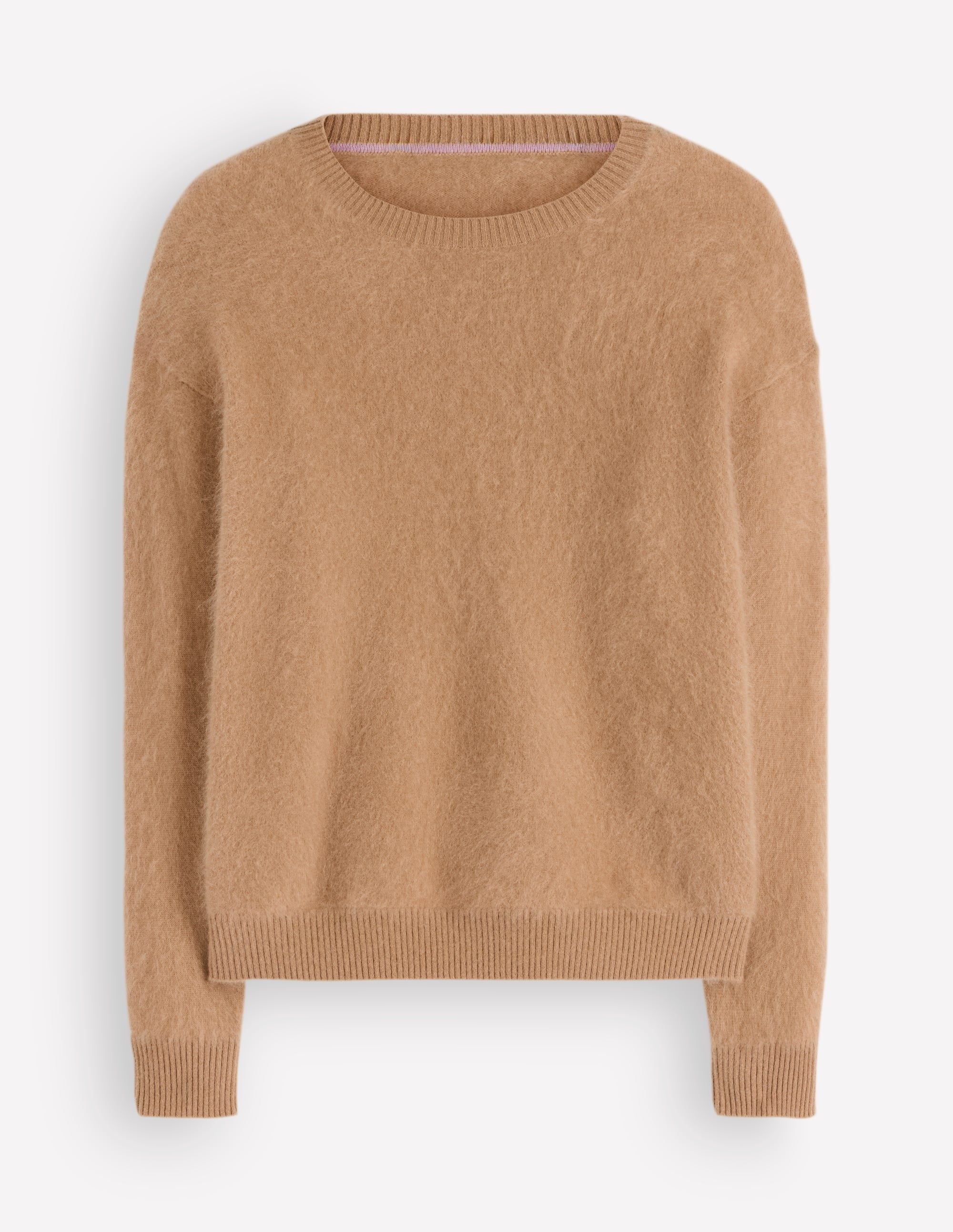 Kat Brushed Cashmere Jumper-Camel Melange - Image 5