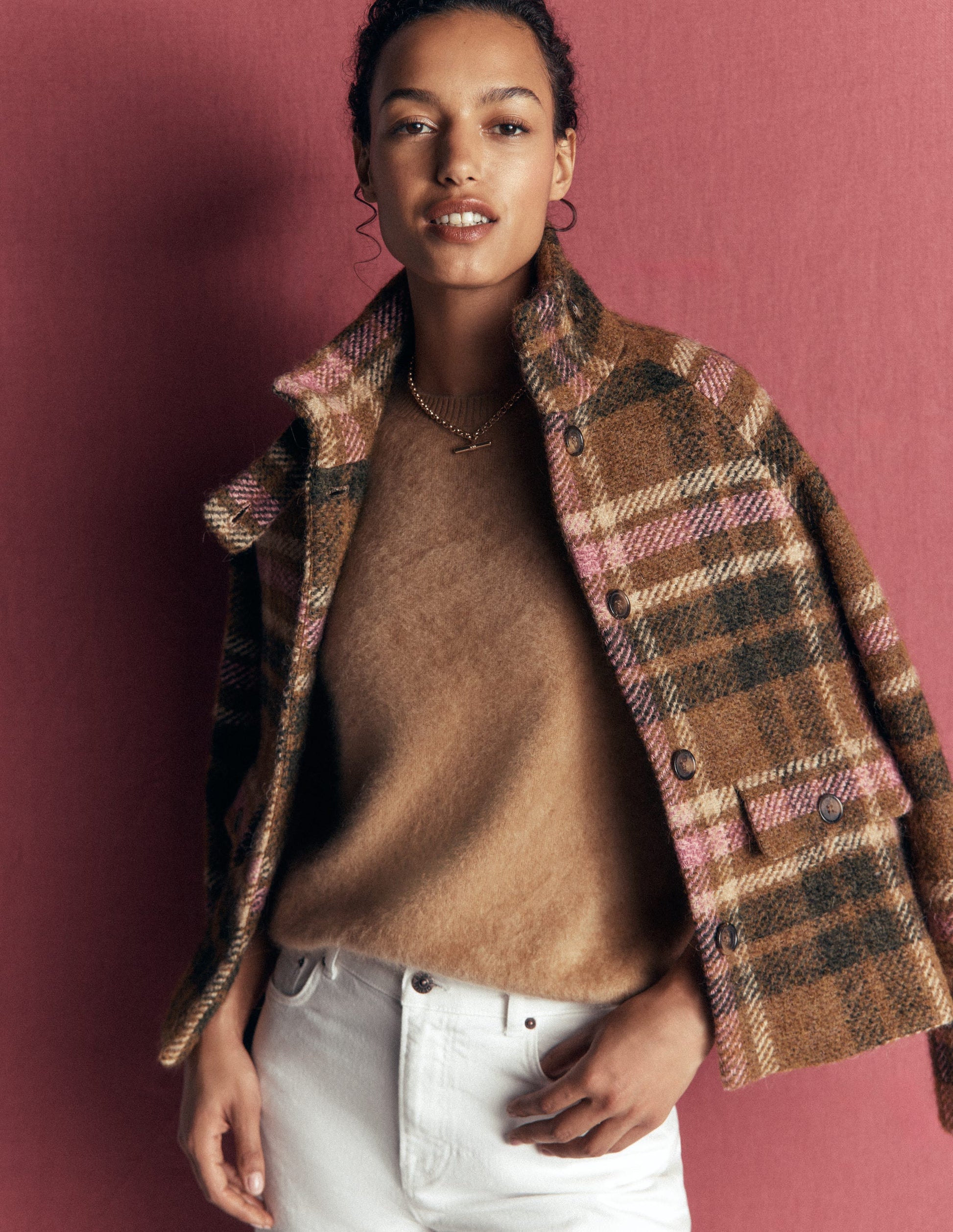 Kat Brushed Cashmere Jumper-Camel Melange-1