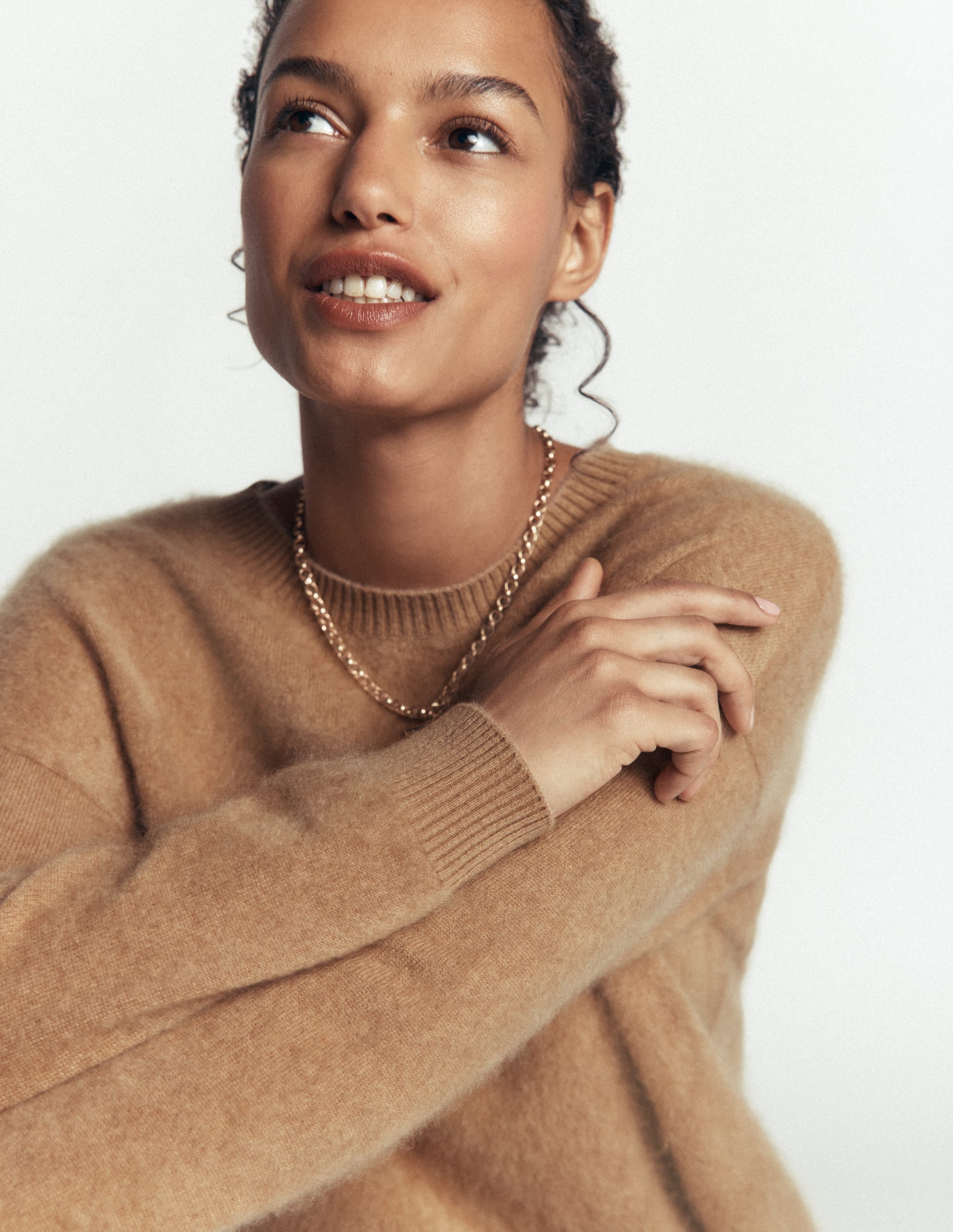 Kat Brushed Cashmere Jumper-Camel Melange - Image 2