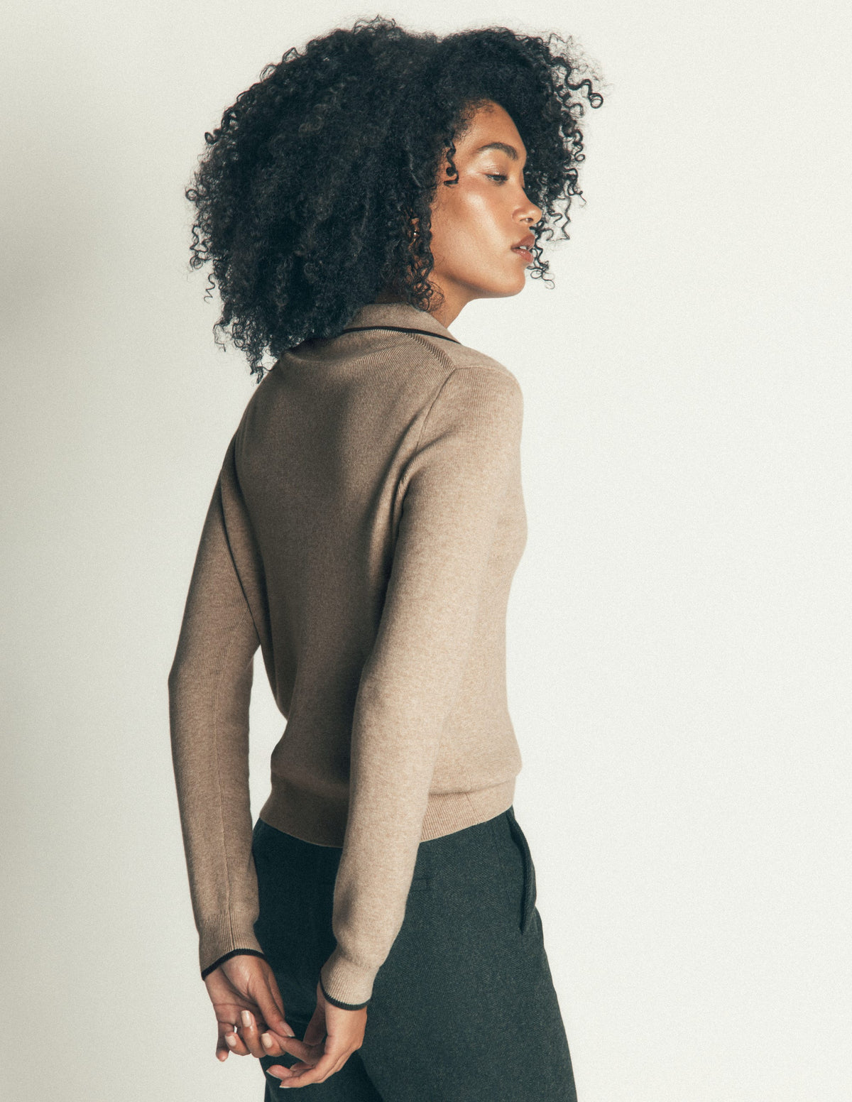 Liz Henley-Pullover-Graubraun Meliert - Image 3