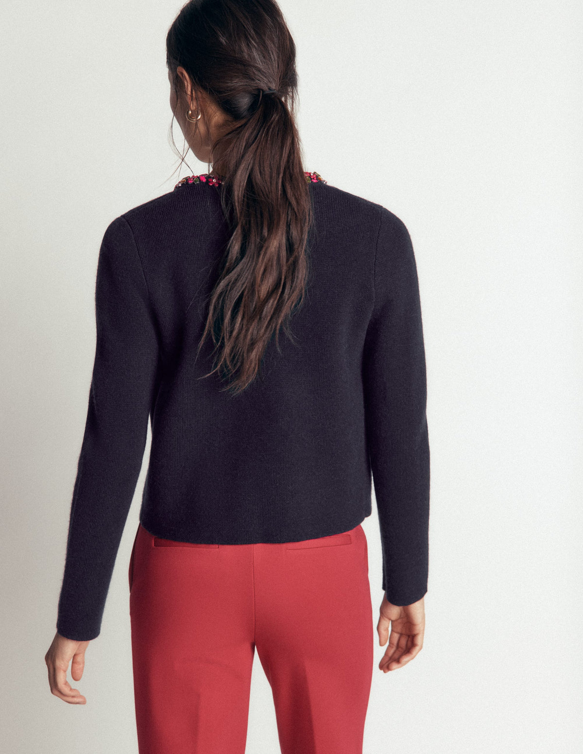 Verzierte Strickjacke-Marineblau - Image 4