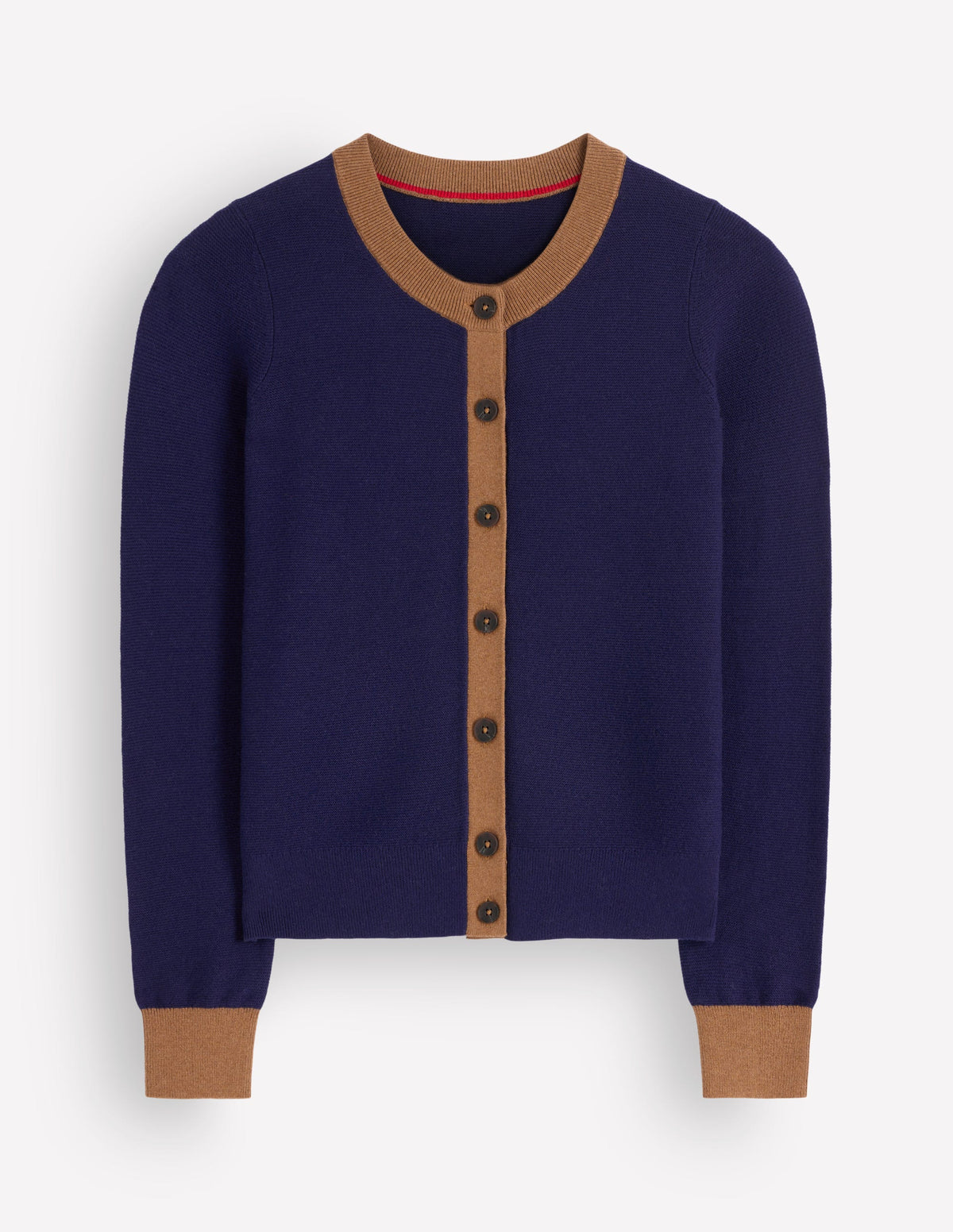 Grace Strickjacke in Blockfarben-Marineblau, Kamel - Image 5