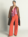 Grace Strickjacke in Blockfarben-Pfingstrosen-Rosa, Rot