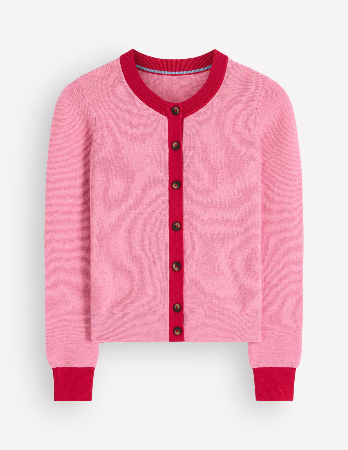 Grace Strickjacke in Blockfarben-Pfingstrosen-Rosa, Rot - Image 5