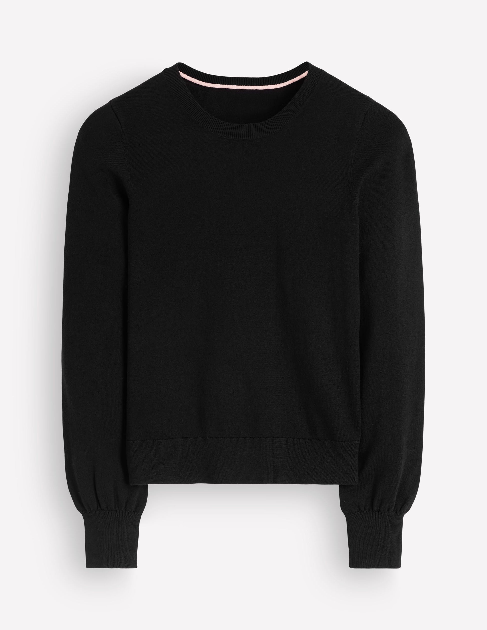 Camilla Baumwollpullover mit Rundhalsausschnitt-Schwarz-5