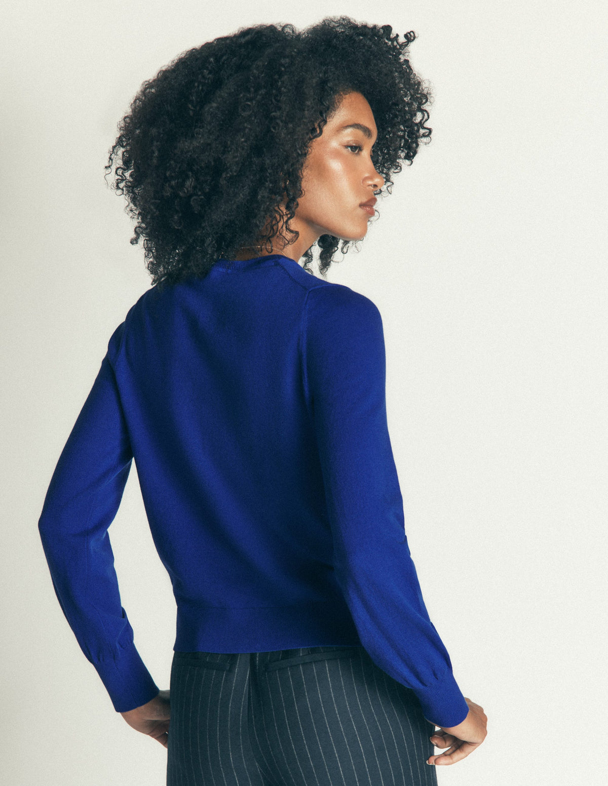 Camilla Cotton Crew Jumper-Bright Blue - Image 3