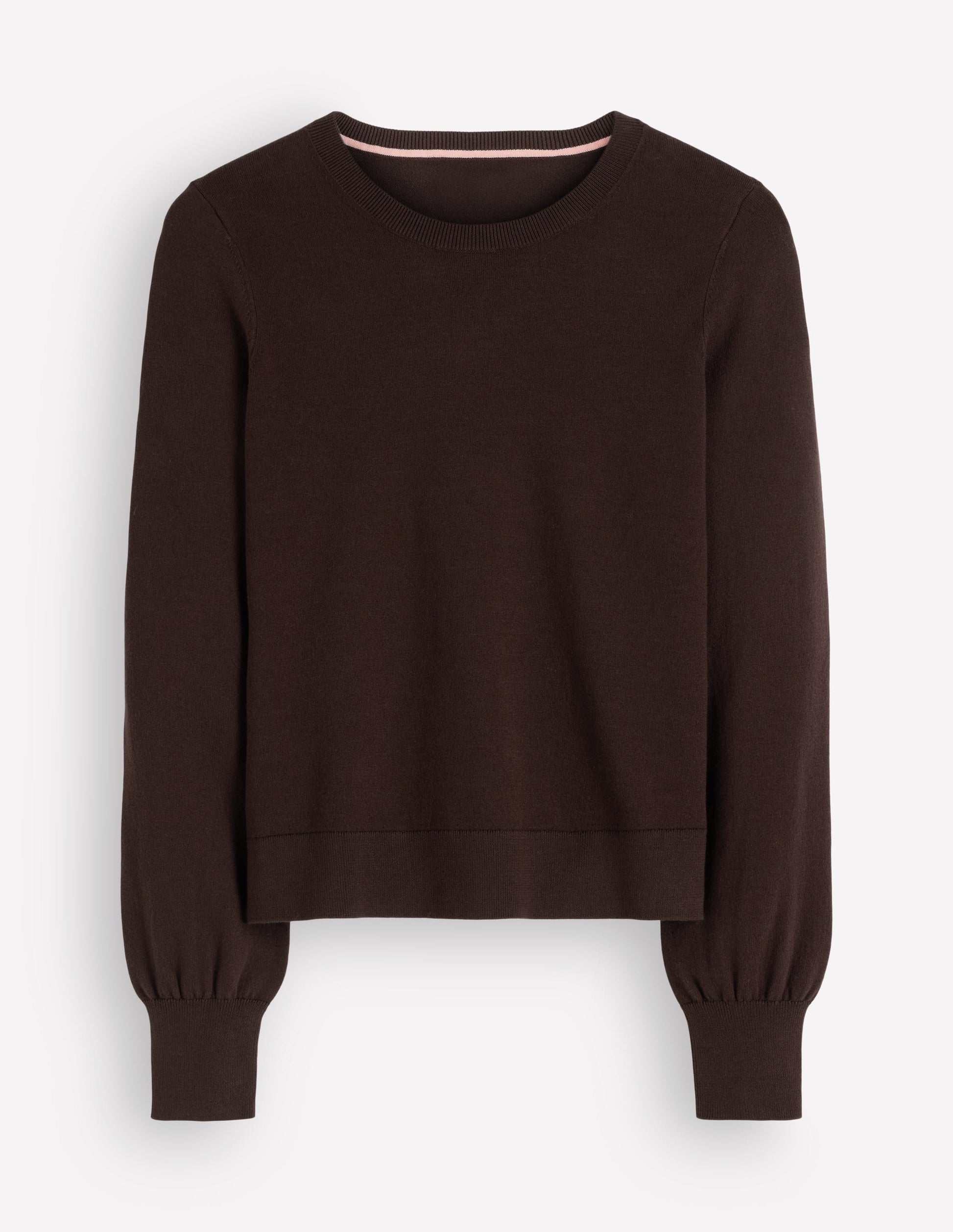 Camilla Baumwollpullover mit Rundhalsausschnitt-Bitterschokolade-5