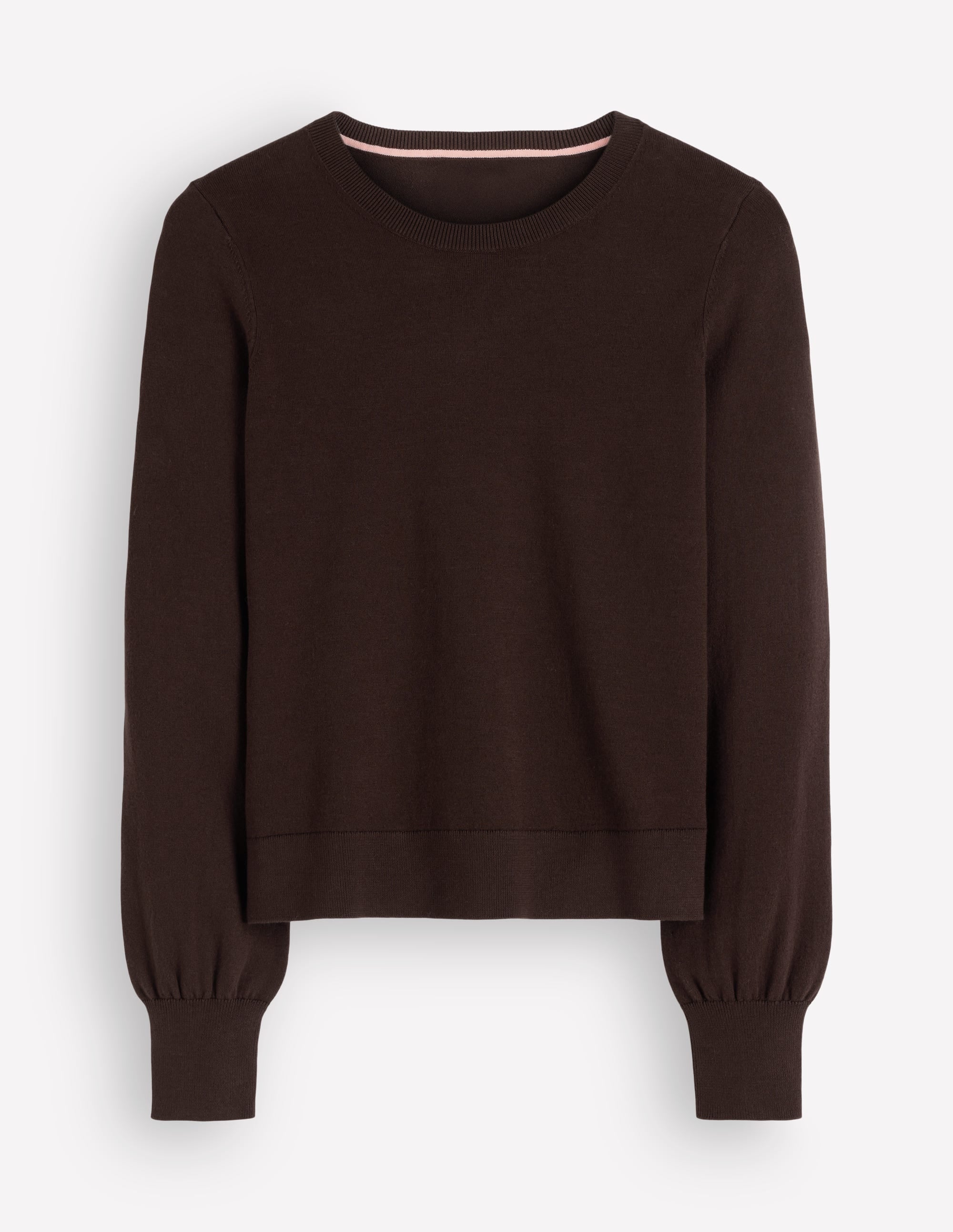 Camilla Baumwollpullover mit Rundhalsausschnitt-Bitterschokolade - Image 5