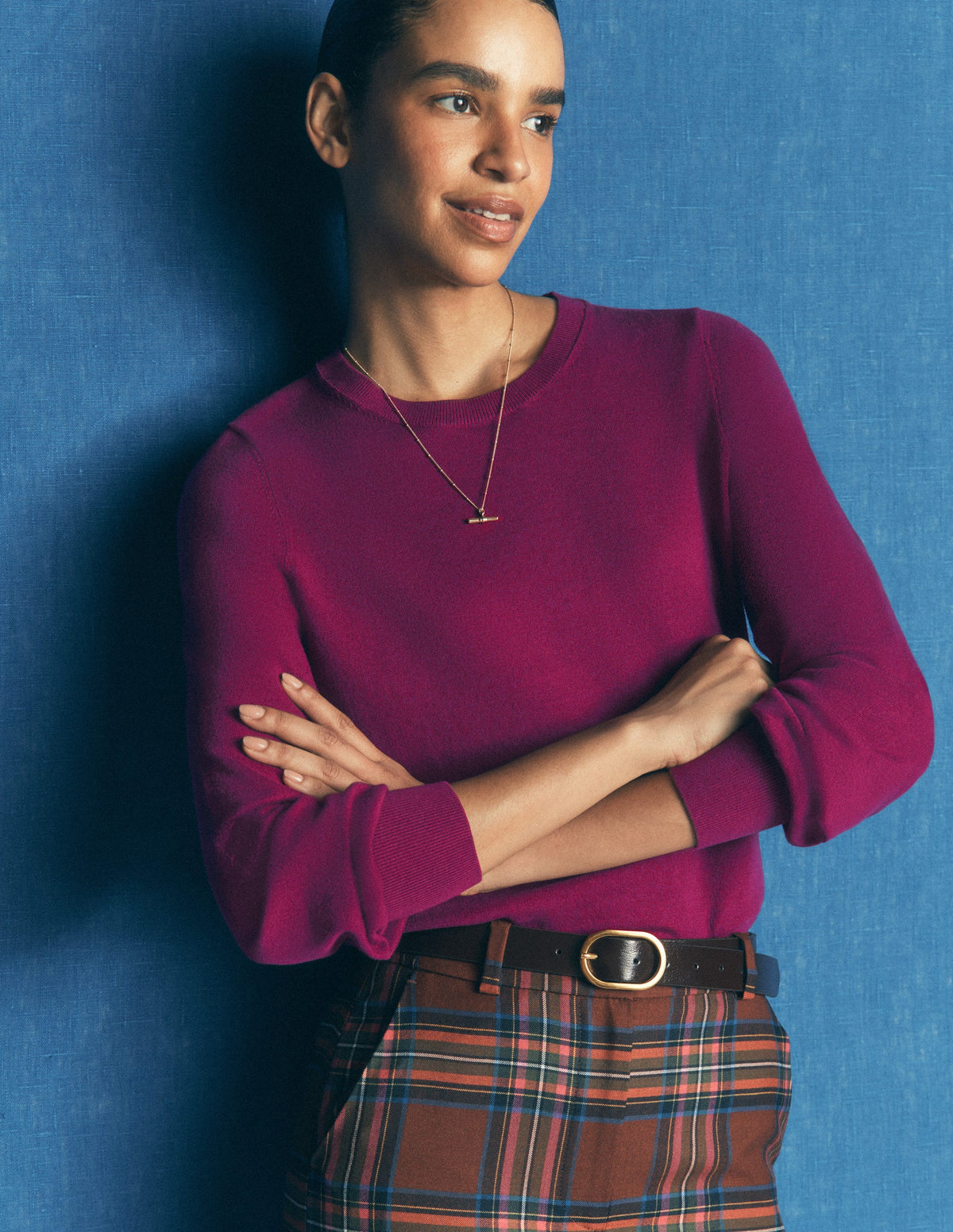 Camilla Baumwollpullover mit Rundhalsausschnitt-Zaubertrank-Violett - Image 4