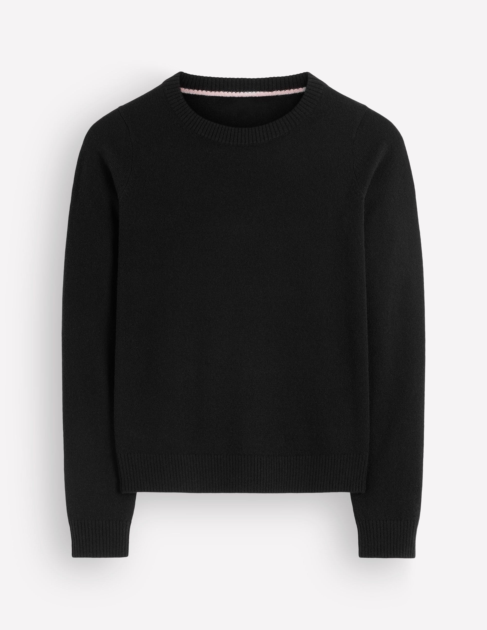 Elsie Kaschmirpullover mit Rundhalsausschnitt-Schwarz-5