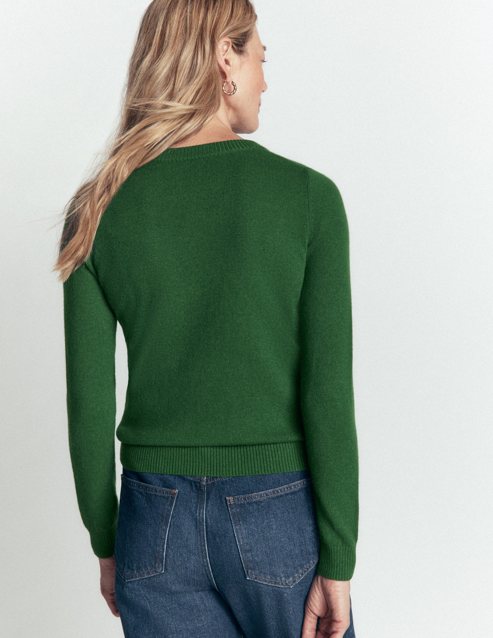 Elsie Kaschmirpullover mit Rundhalsausschnitt-Frisches Grün-2