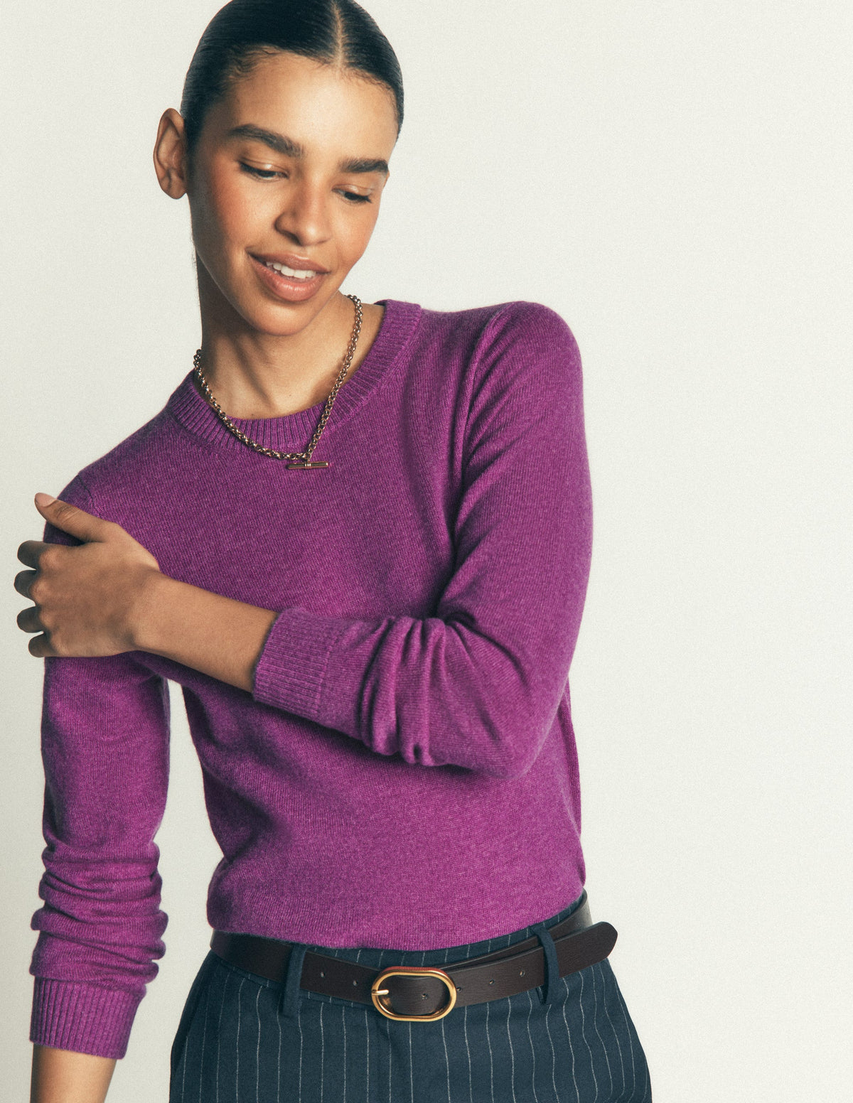 Pull col rond Elsie en cachemire-Violet royal - Image 2