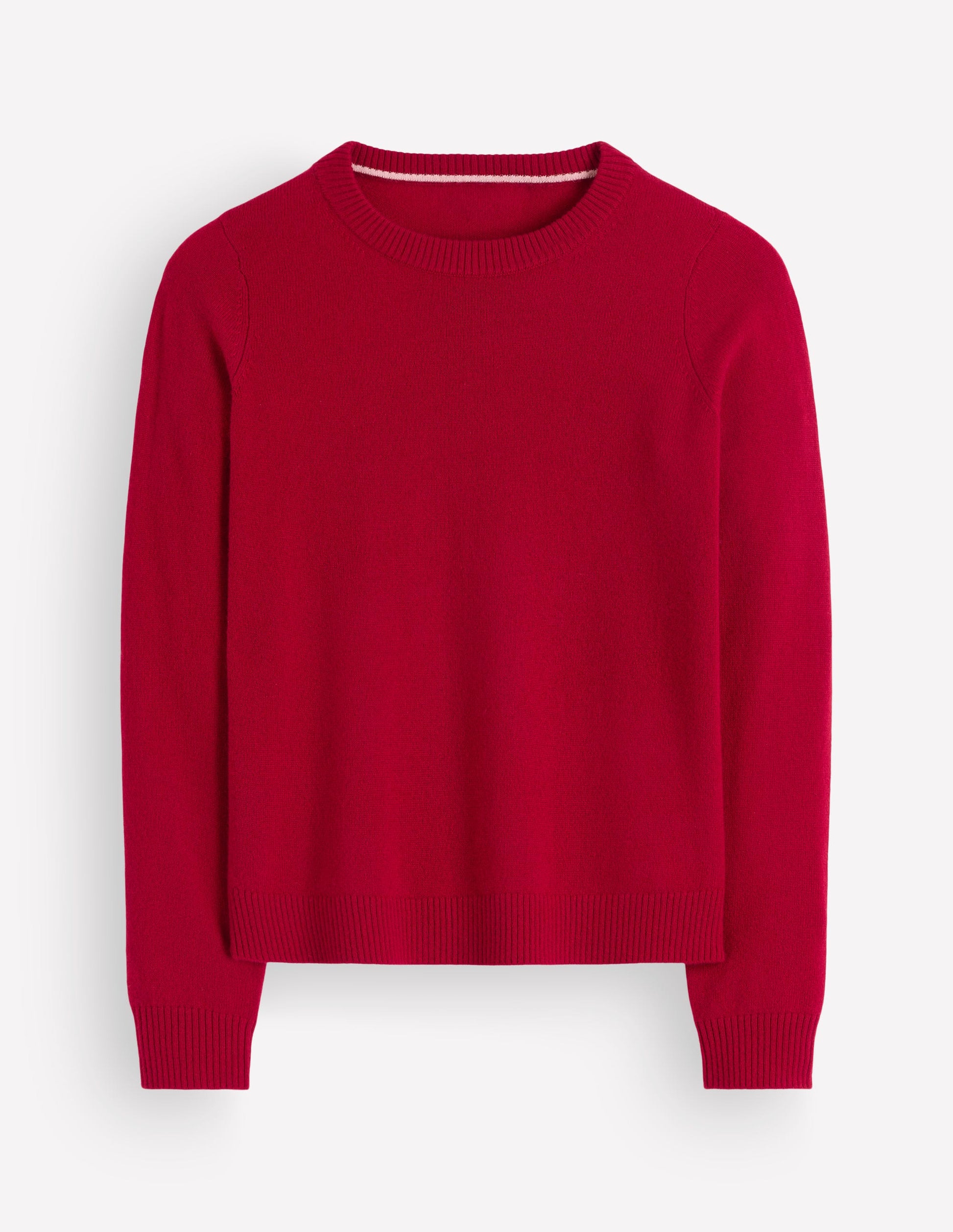 Elsie Kaschmirpullover mit Rundhalsausschnitt-Mohnblumenrot-6