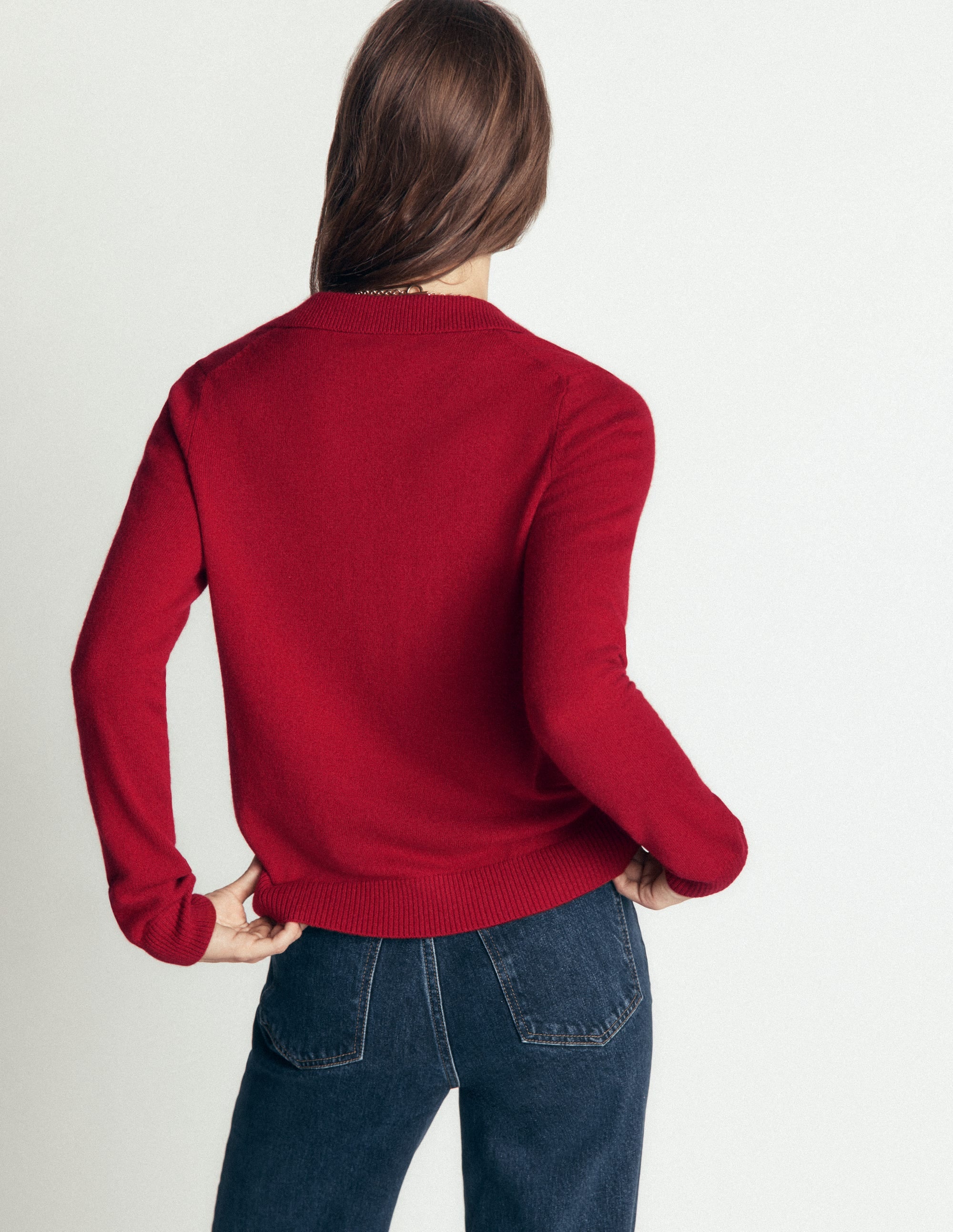 Elsie Henley-Pullover aus Kaschmir-Purpurrot - Image 3