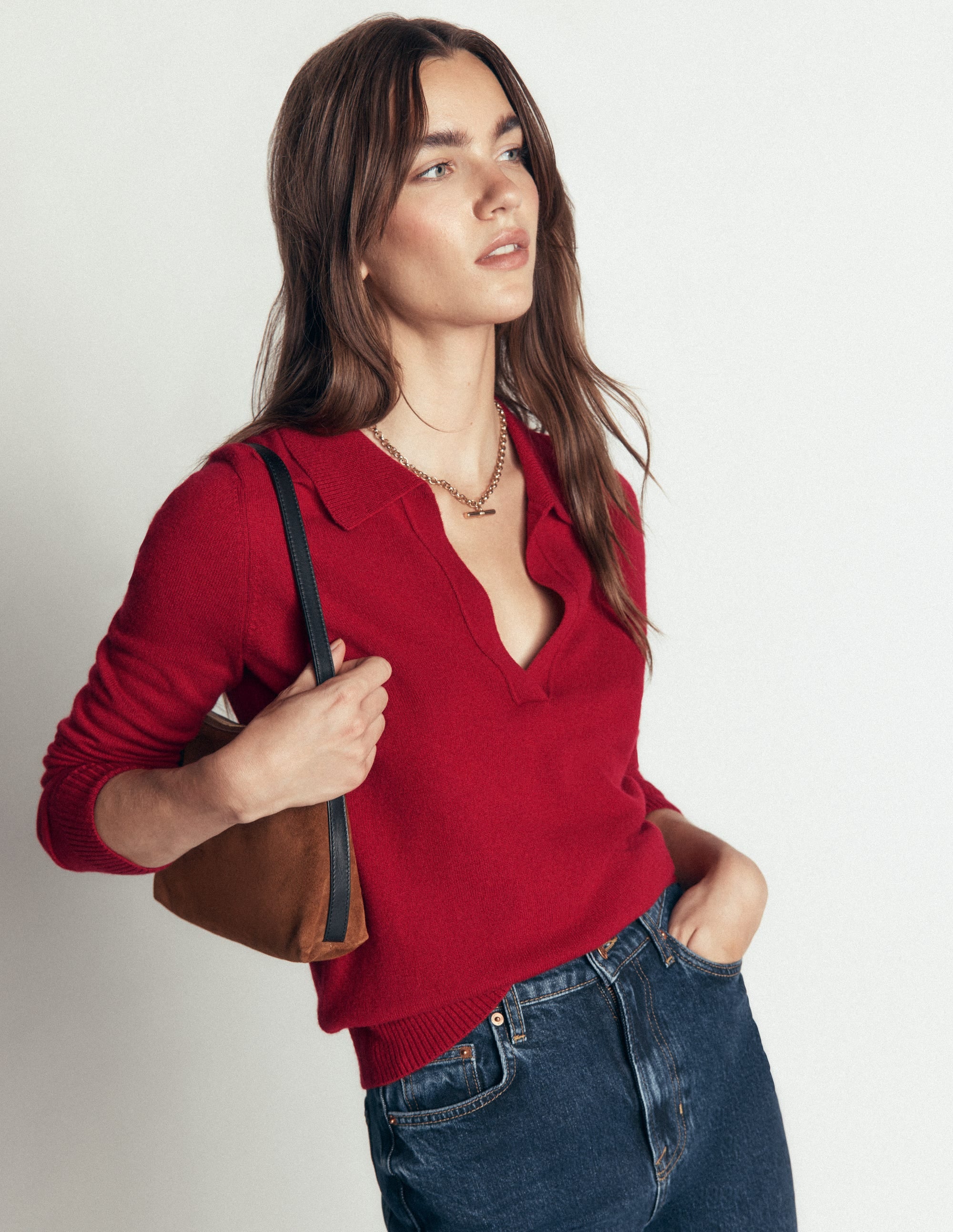 Elsie Henley-Pullover aus Kaschmir-Purpurrot - Image 5
