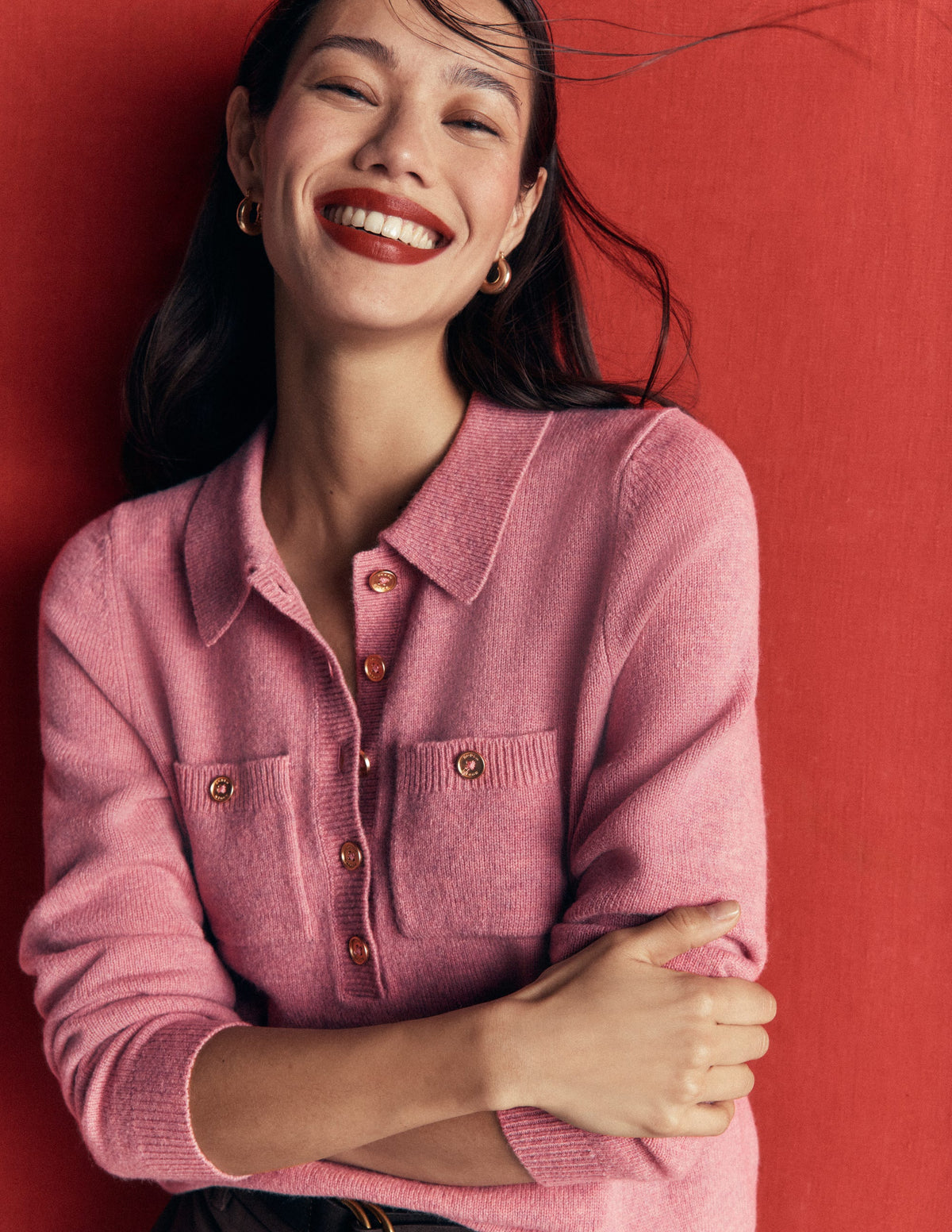 Marianne Pullover aus Merinowolle-Rosa Heide - Image 2