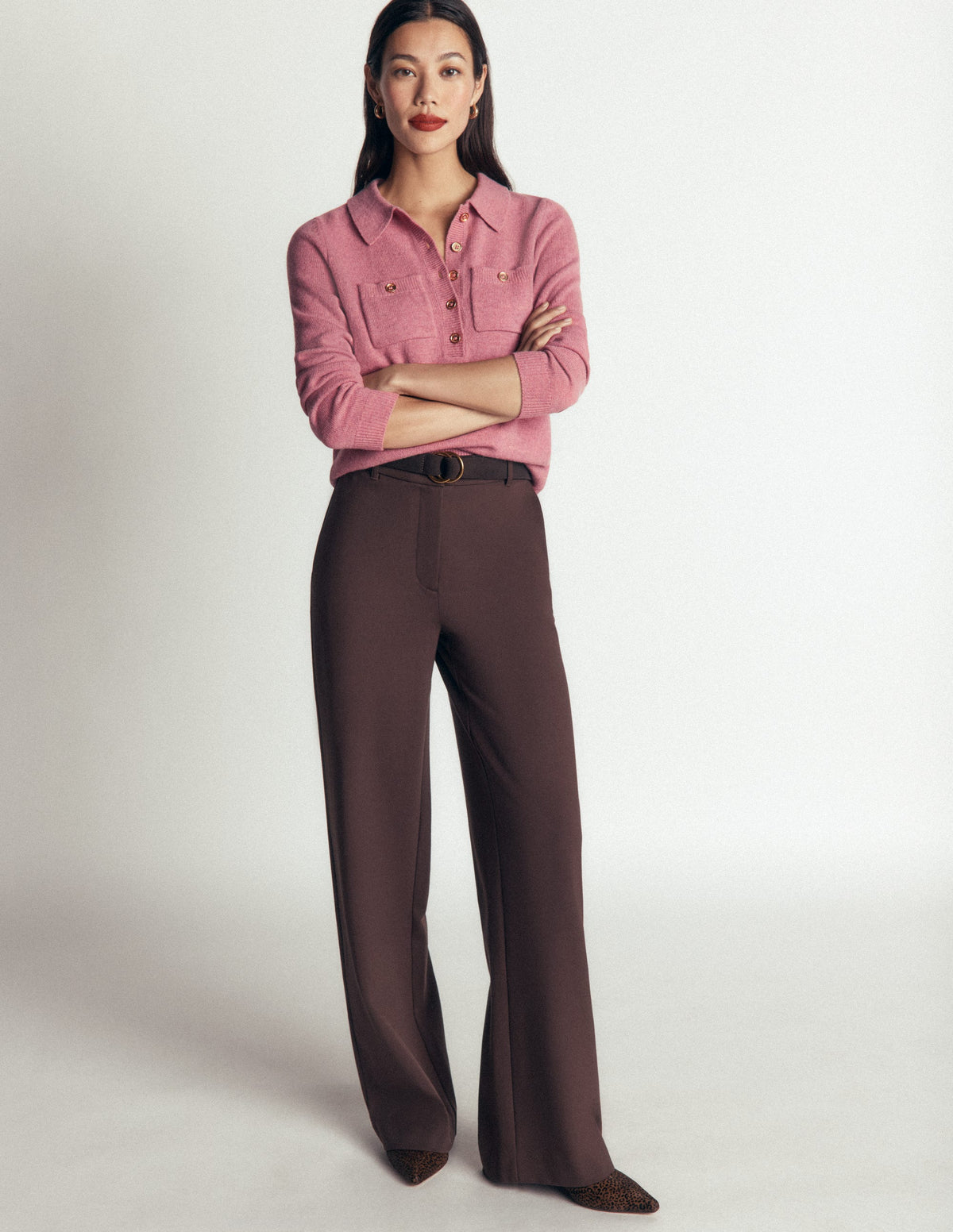 Marianne Pullover aus Merinowolle-Rosa Heide - Image 4