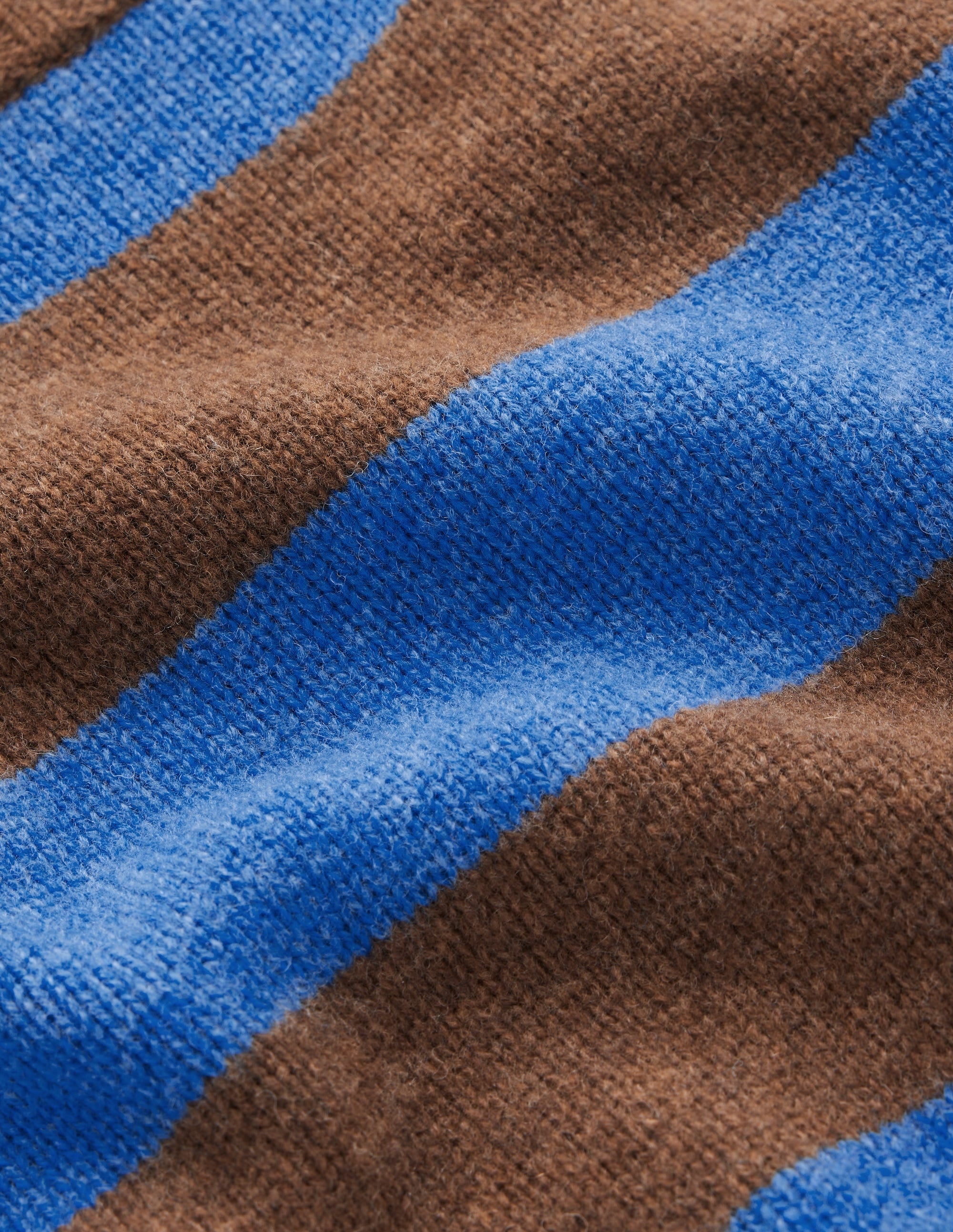 Marta Pullover aus Merinowolle mit Rundhalsausschnitt-Bitterschokolade, Blauer Streifen - Image 8