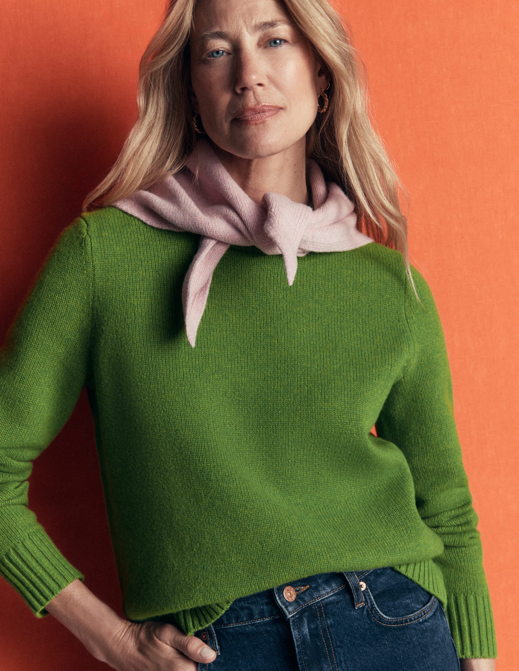 Marta Merino Wool Crew Jumper-Juicy Apple - Image 1