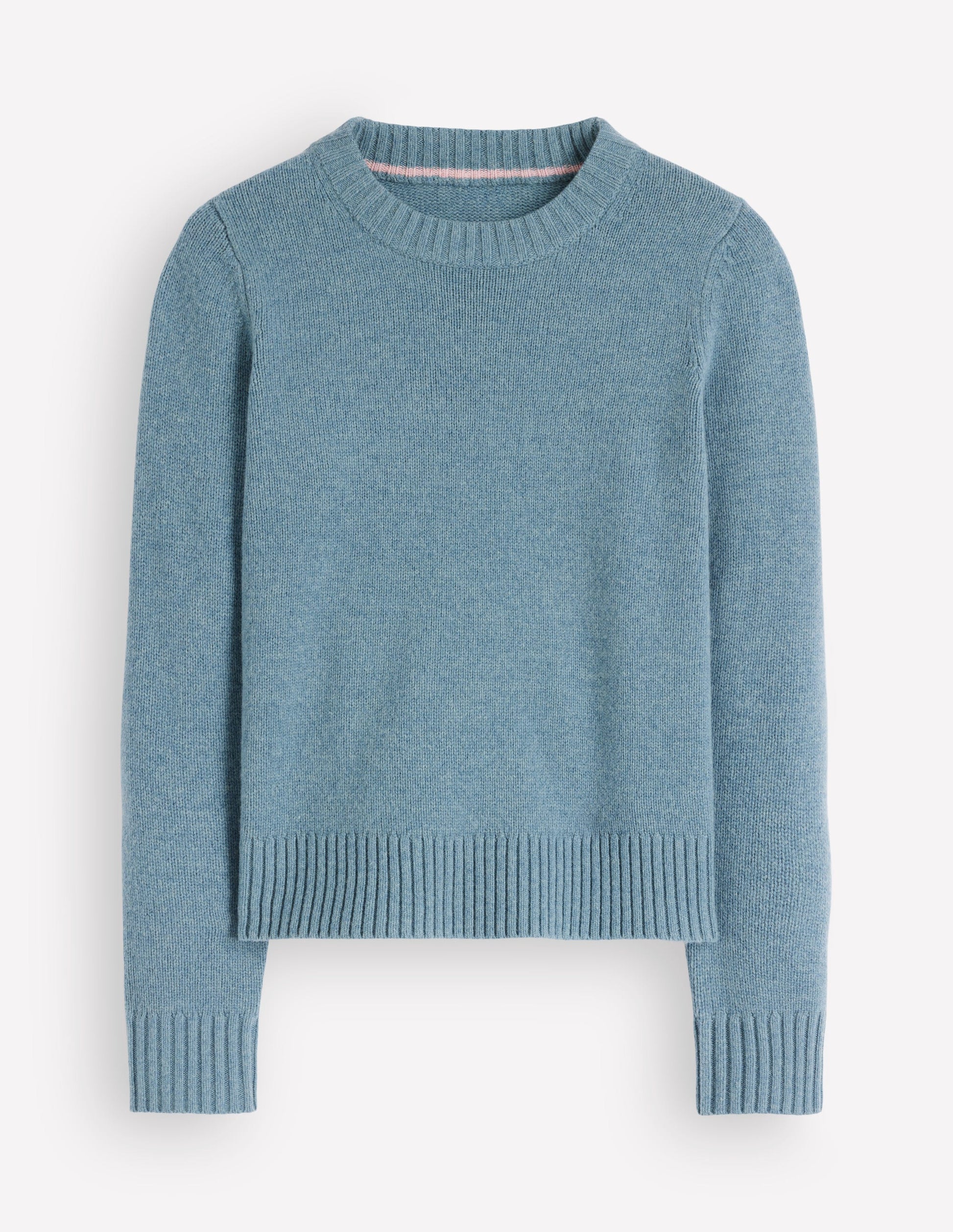 Marta Pullover aus Merinowolle mit Rundhalsausschnitt-Blau Aura-6