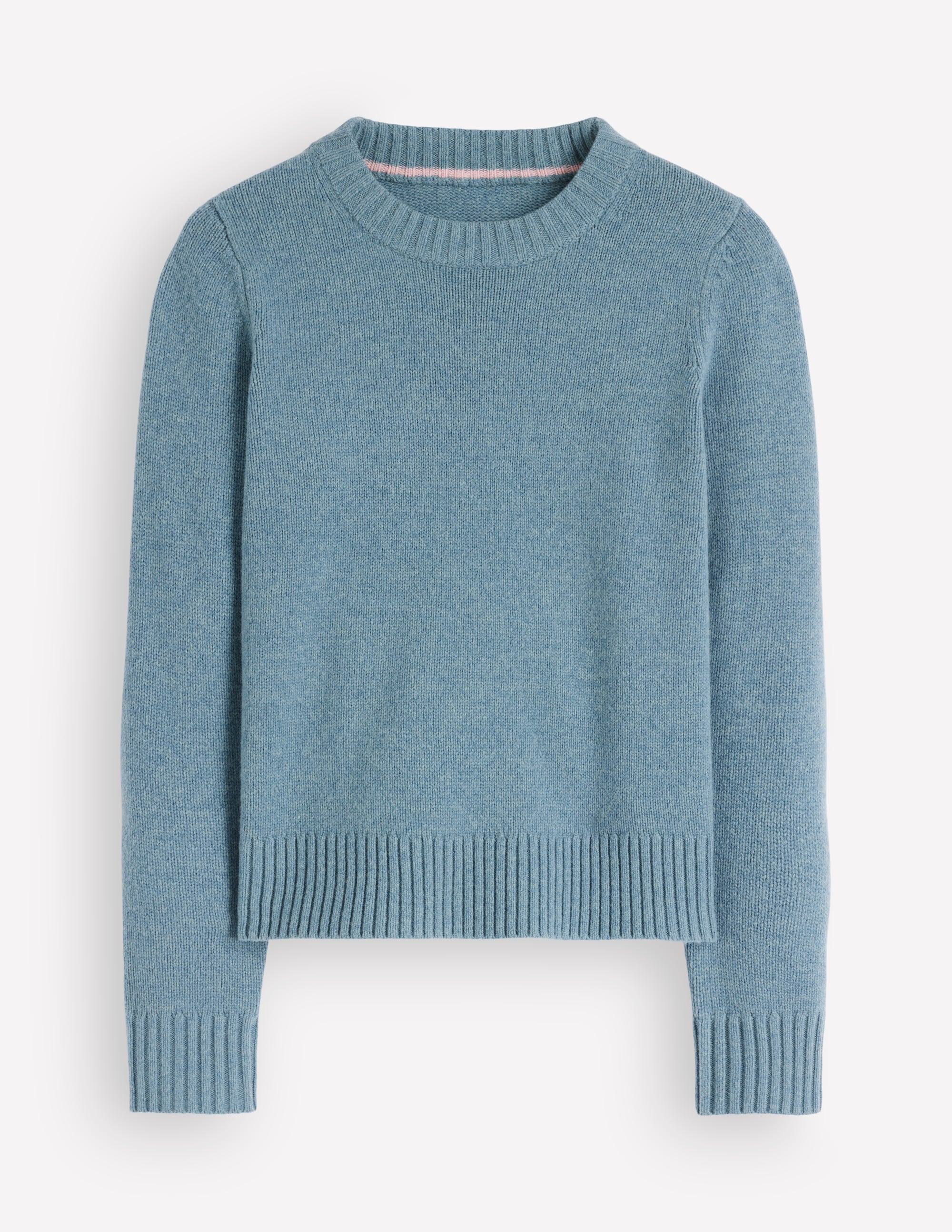 Marta Pullover aus Merinowolle mit Rundhalsausschnitt-Blau Aura - Image 6