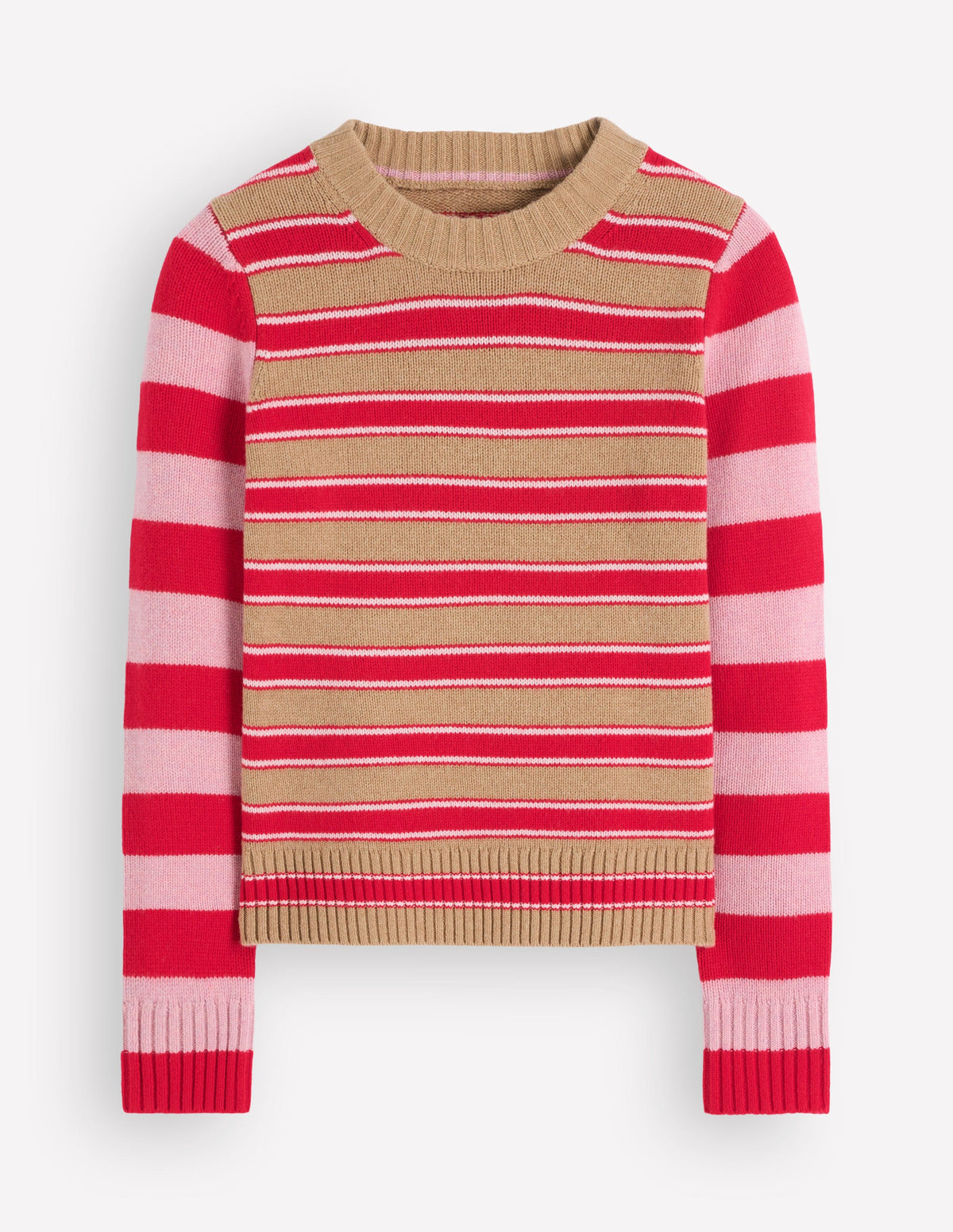 Marta Pullover aus Merinowolle mit Rundhalsausschnitt-Kuddelmuddel Streifen - Image 6