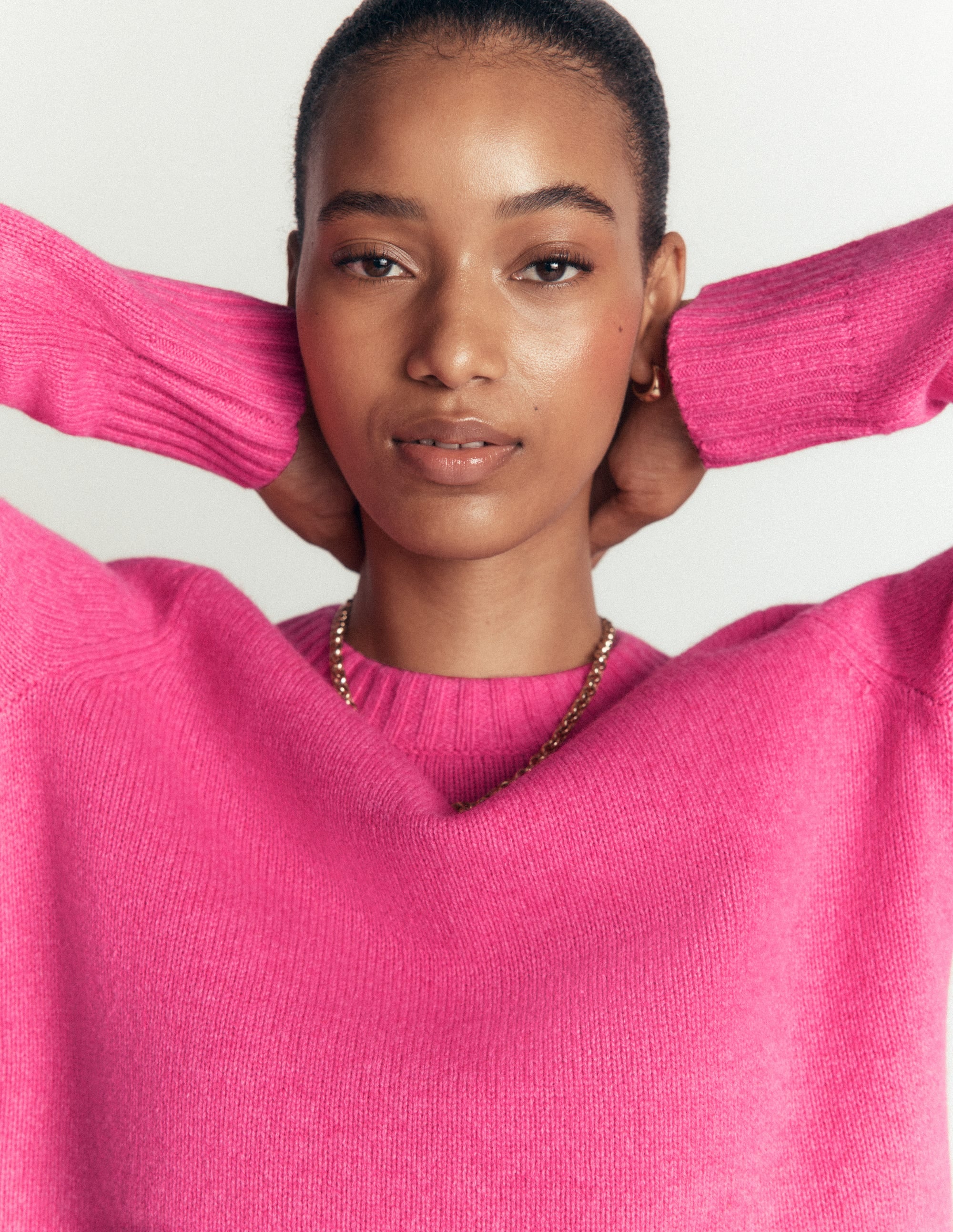 Marta Pullover aus Merinowolle mit Rundhalsausschnitt-Pink Power - Image 3