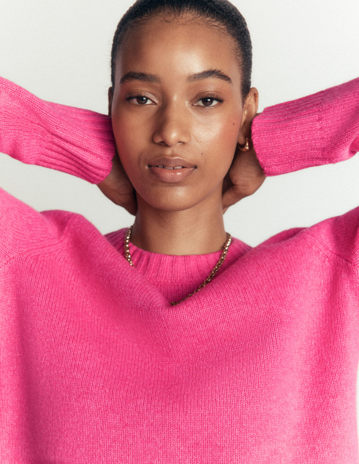 Marta Pullover aus Merinowolle mit Rundhalsausschnitt-Pink Power-3