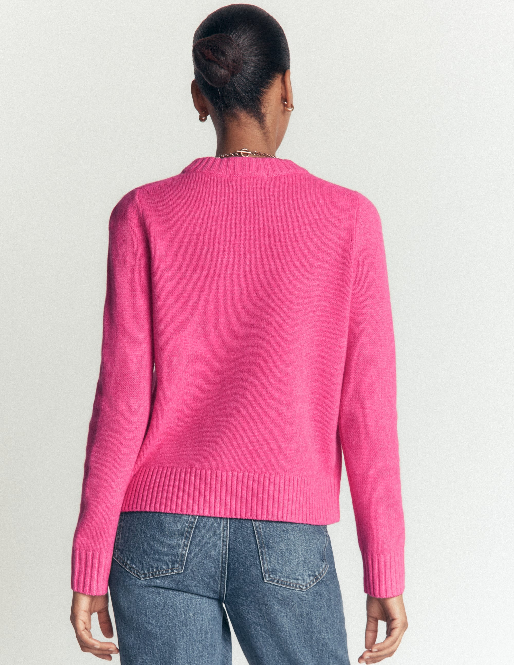 Marta Pullover aus Merinowolle mit Rundhalsausschnitt-Pink Power - Image 4