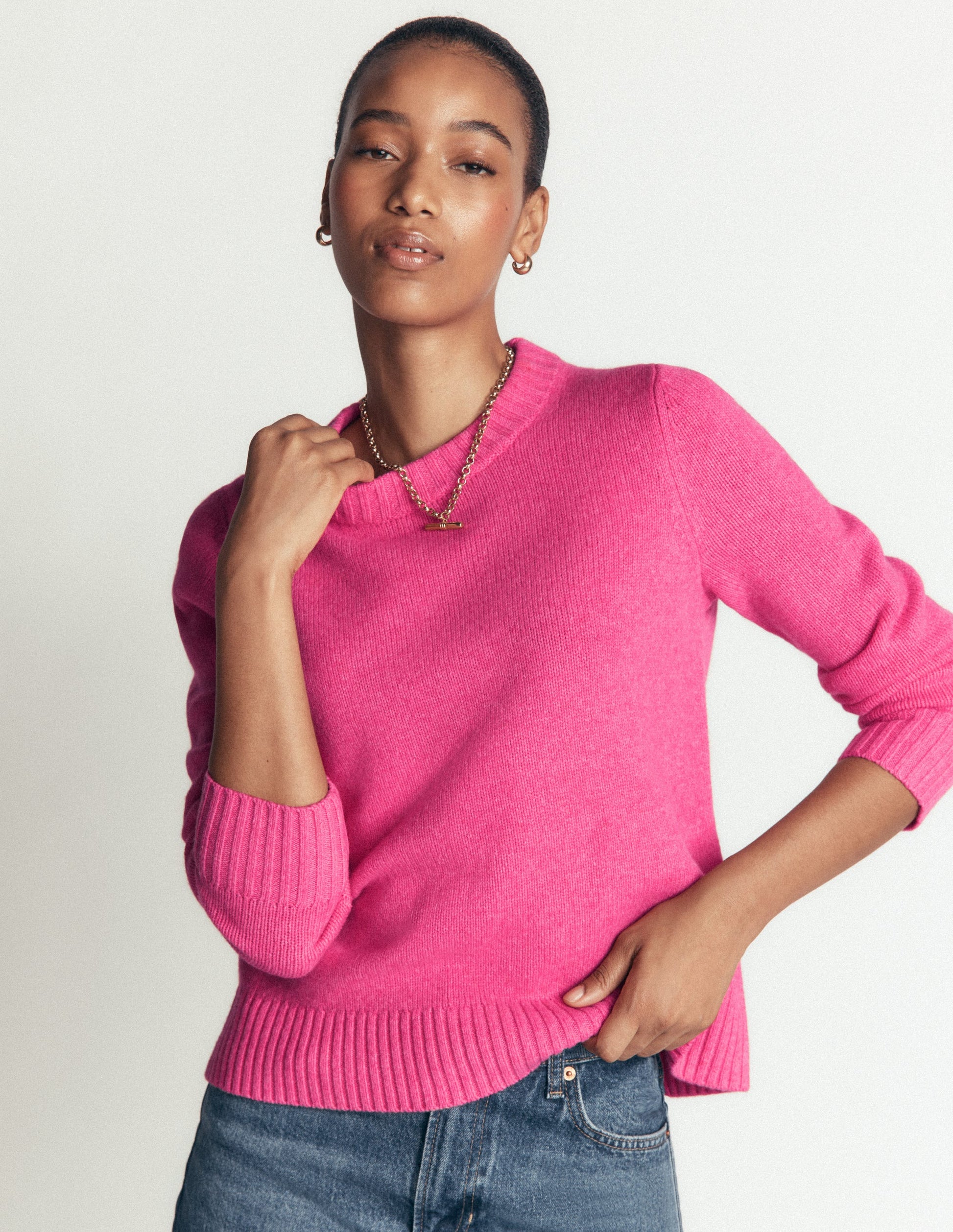 Marta Pullover aus Merinowolle mit Rundhalsausschnitt-Pink Power-5
