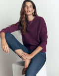 Marta Pullover aus Merinowolle mit Rundhalsausschnitt-Kräftiges Violett