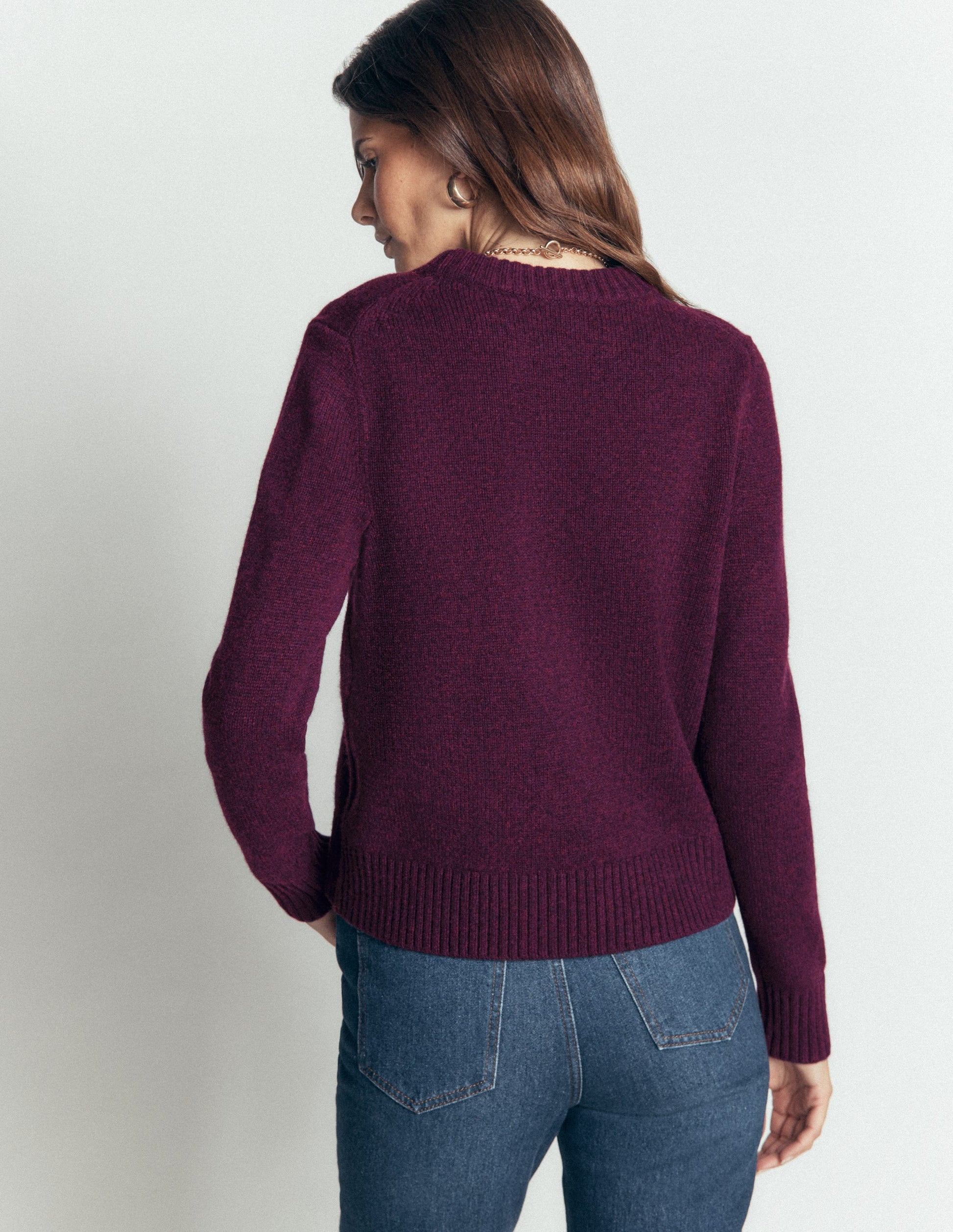 Marta Pullover aus Merinowolle mit Rundhalsausschnitt-Kräftiges Violett-3