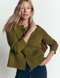 Marta Strickjacke aus Merinowolle-Ockergrün