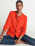 Marta Merino Wool Cardigan-Sunset Orange