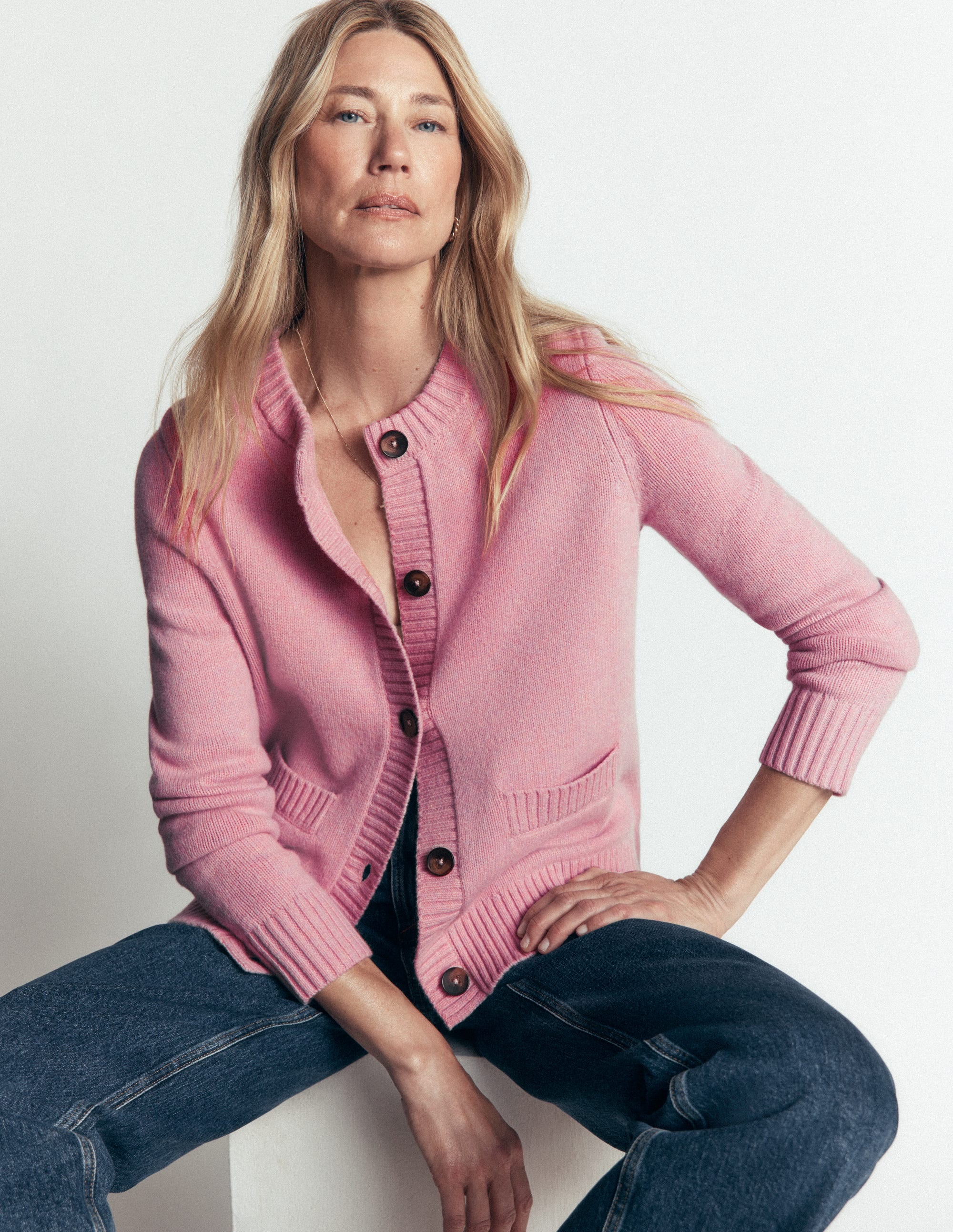 Marta Merino Wool Cardigan-Spring Blossom Pink - Image 2