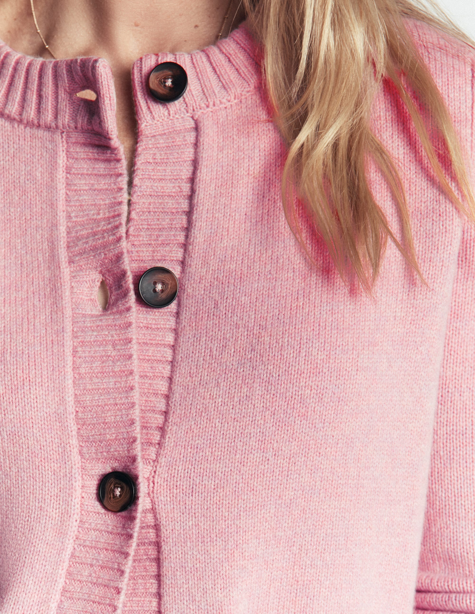 Marta Merino Wool Cardigan-Spring Blossom Pink - Image 3