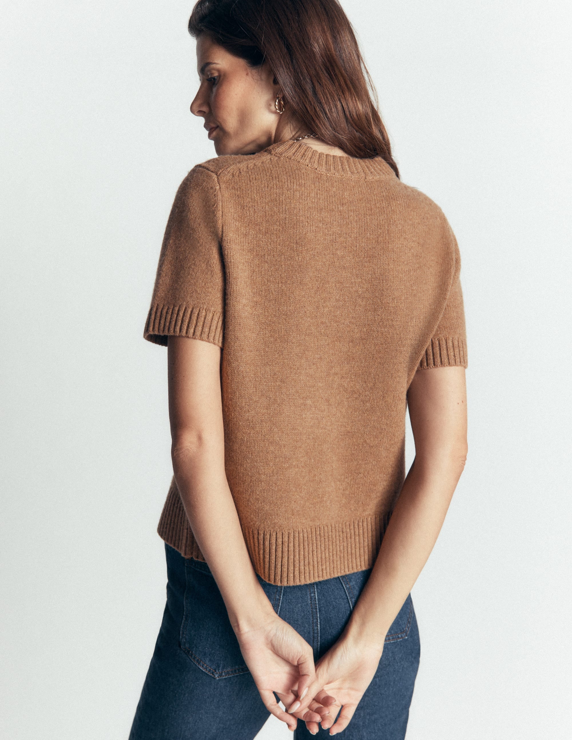 Marta T-Shirt aus Merinowolle-Cappuccino - Image 3