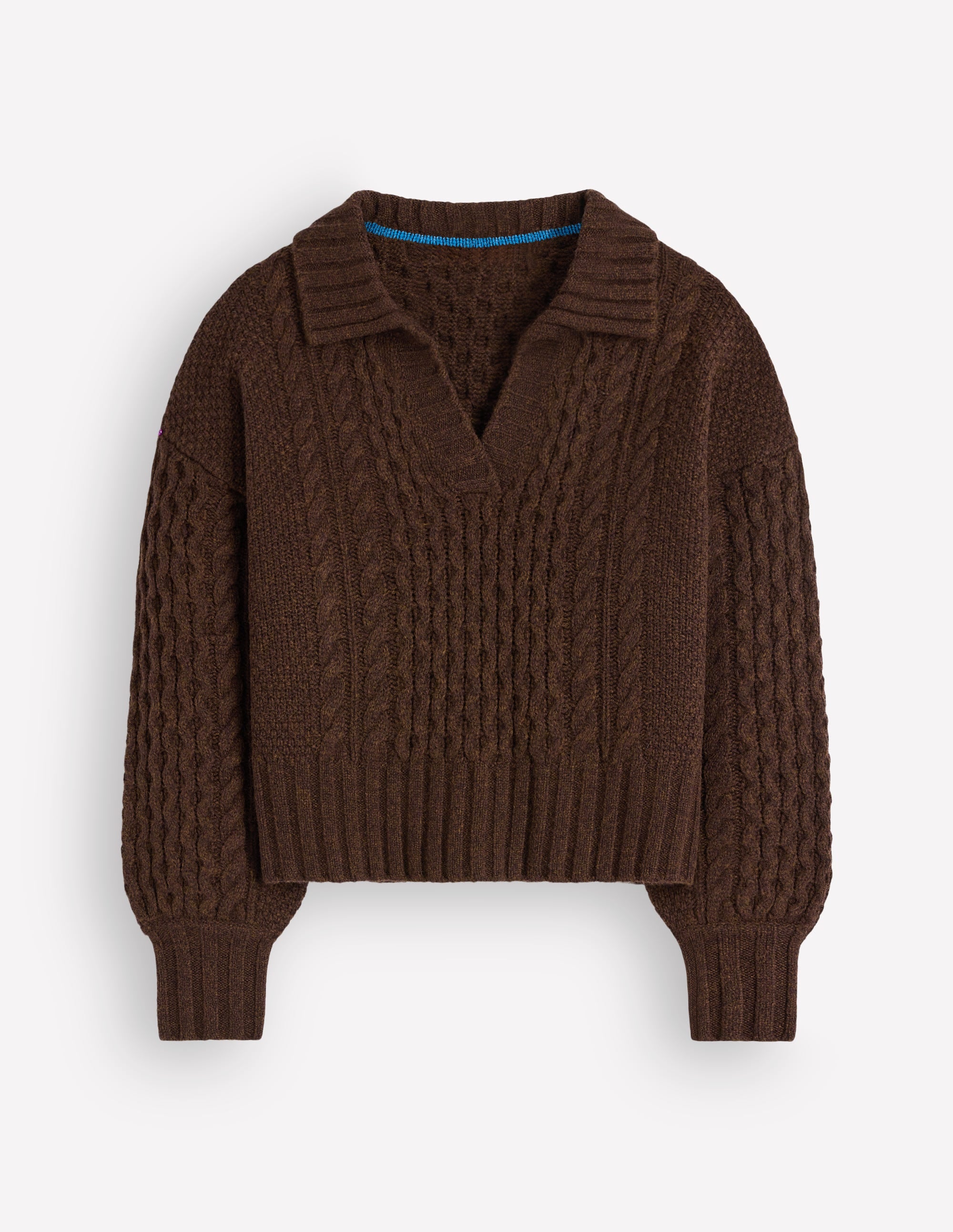 Pull torsadé à col-Terre d'ombre - Image 8