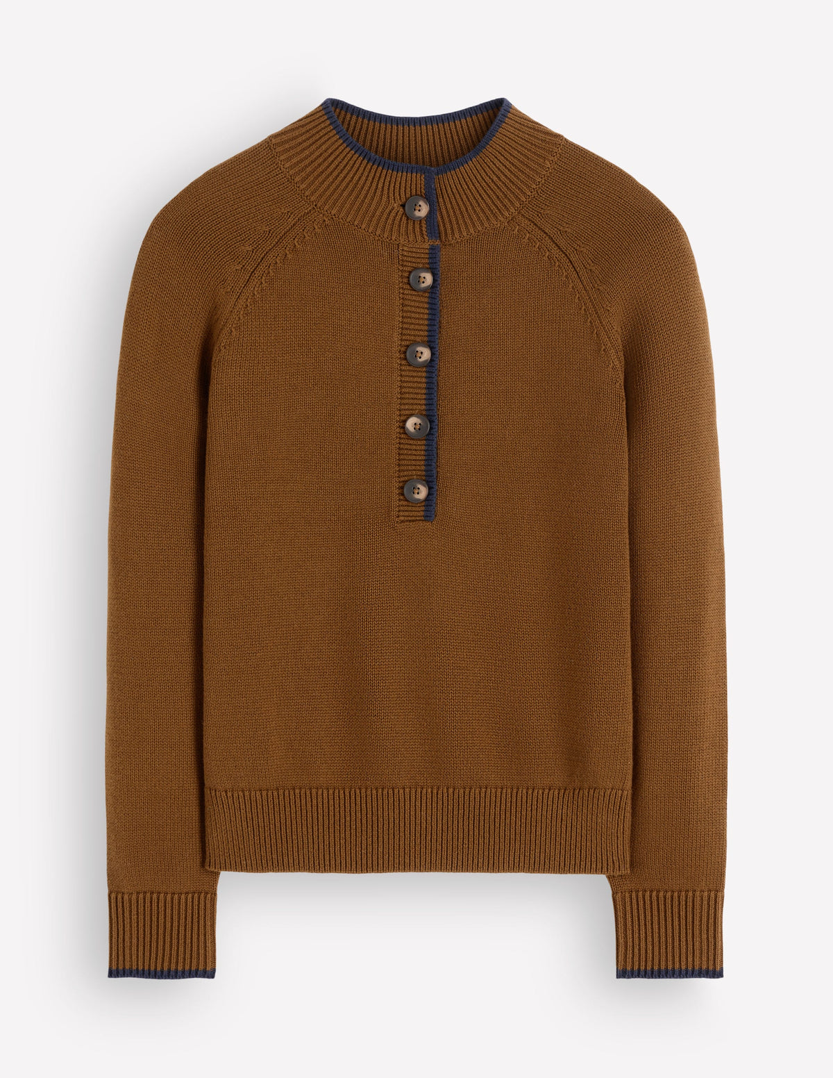 Lara Baumwollpullover mit Knopfleiste-Lebkuchen-6