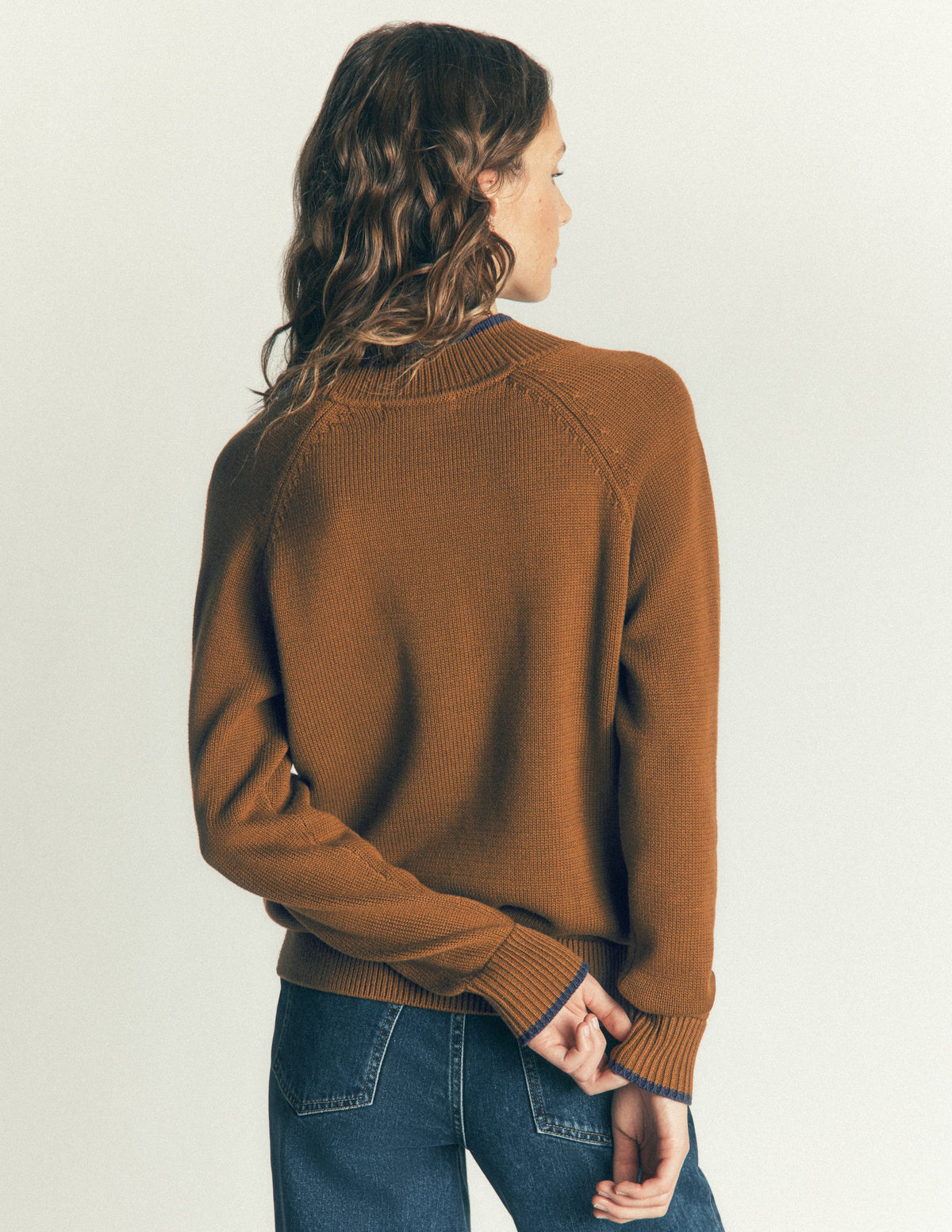 Lara Baumwollpullover mit Knopfleiste-Lebkuchen-4
