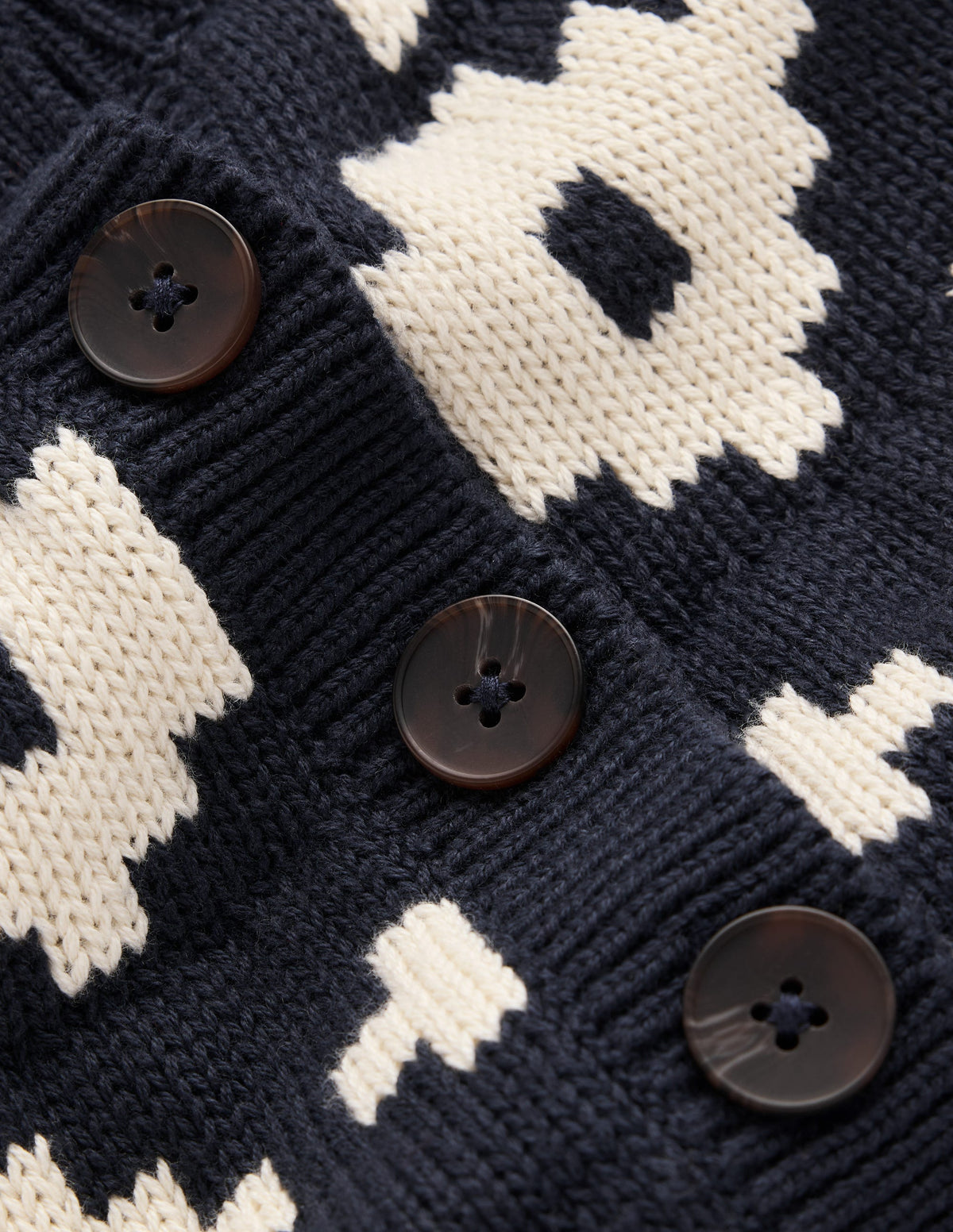 Lara Baumwollpullover mit Knopfleiste-Grau Meliert, Fair-Isle - Image 9