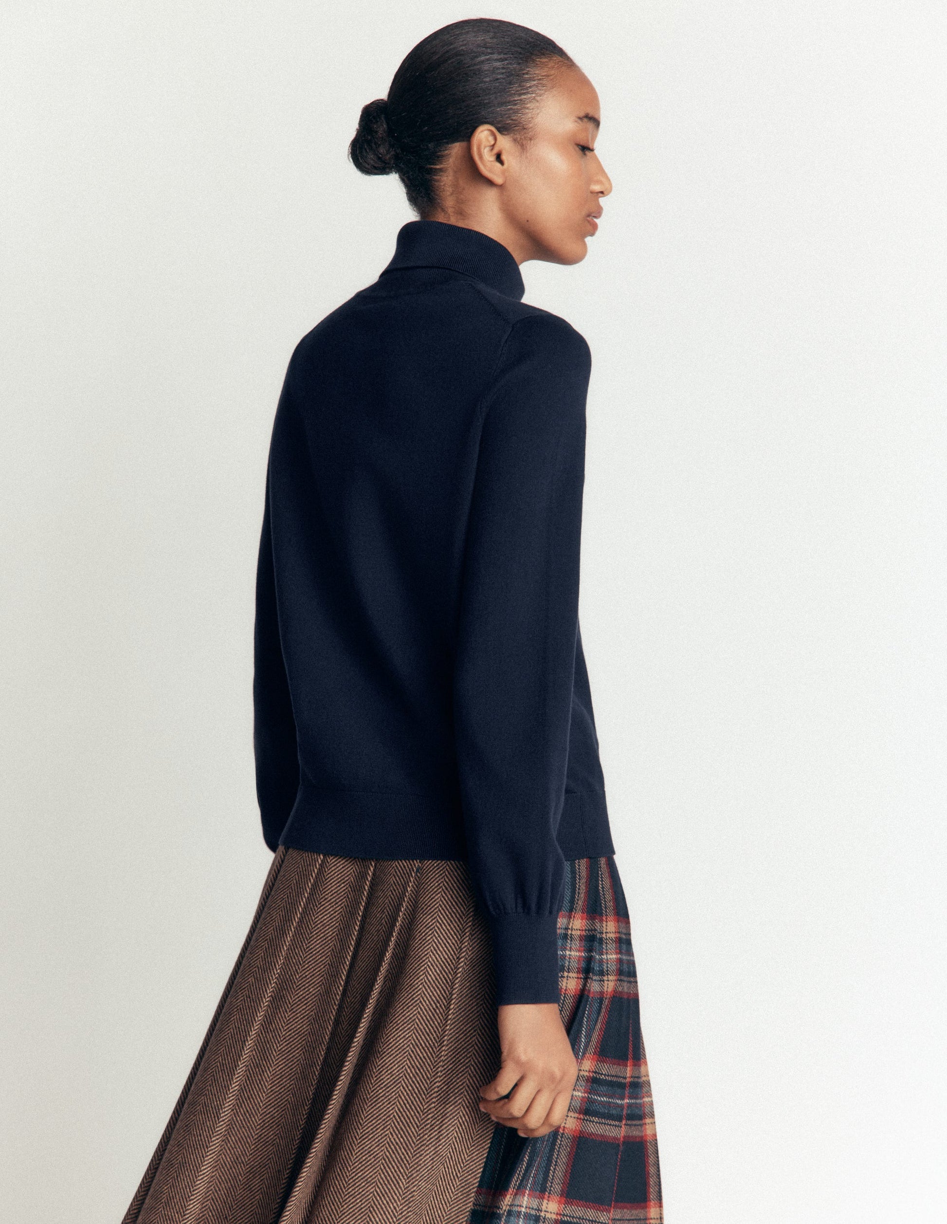 Camilla Roll Neck Jumper-Navy-3